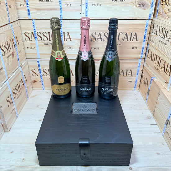 Ferrari Orizzontale 2005 - Perlè - Perlè Rosè - Perlè Nero Riserva Sboccatura Recente - Cassa Legno 3 Bottiglie