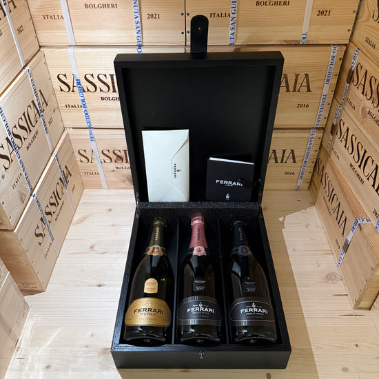 Ferrari Orizzontale 2007 - Perlè - Perlè Rosè - Perlè Nero Riserva Sboccatura Recente - Cassa Legno 3 Bottiglie