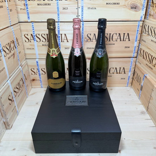 Ferrari Orizzontale 2008 - Perlè - Perlè Rosè - Perlè Nero Riserva Sboccatura Recente - Cassa Legno 3 Bottiglie