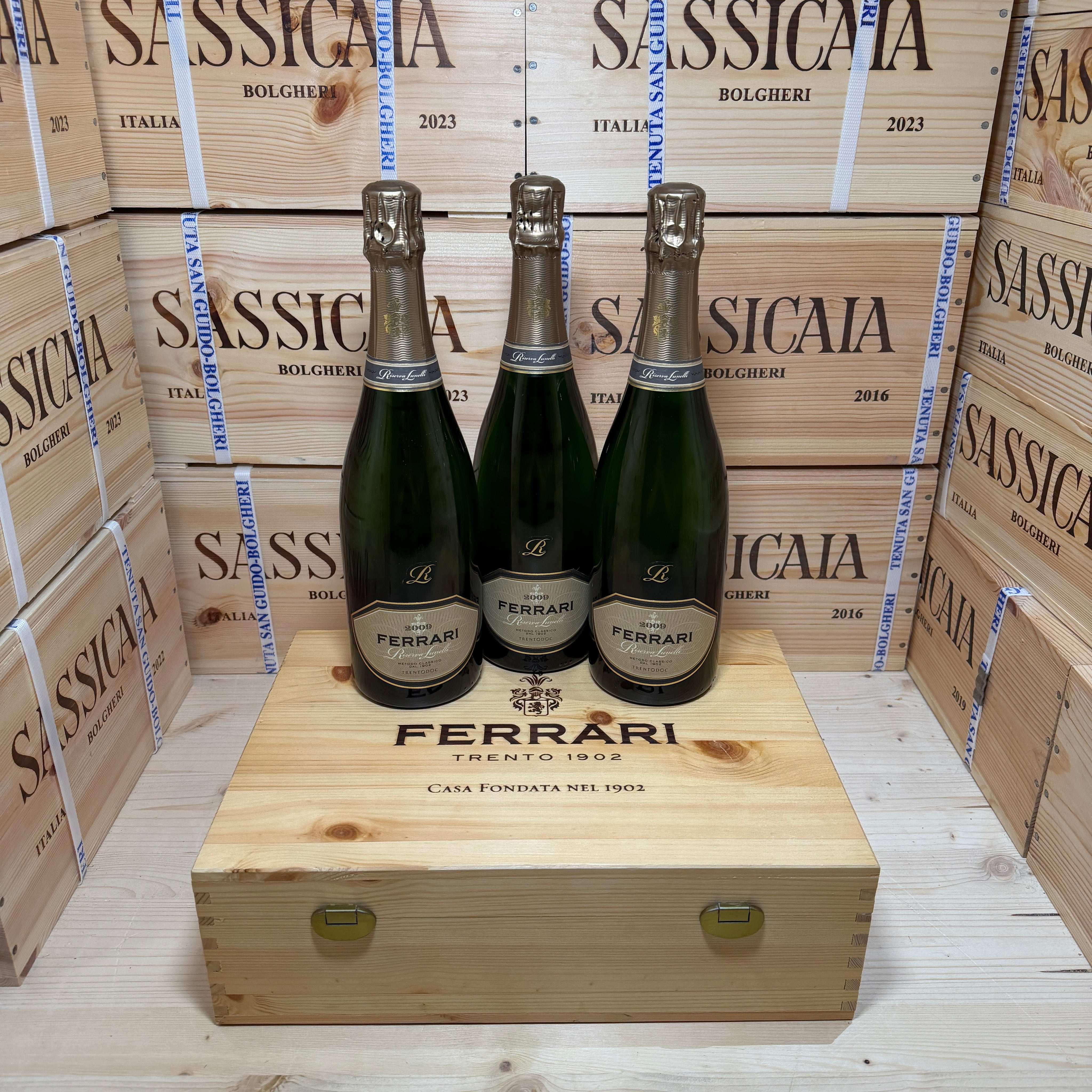 Ferrari Riserva Lunelli 2009 - Cassa Legno 3 Bottiglie