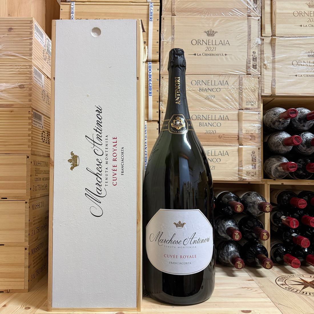 Franciacorta Cuvee Royale Mathusalem Tenuta Montenisa Marchesi Antinori - in Cassa Legno