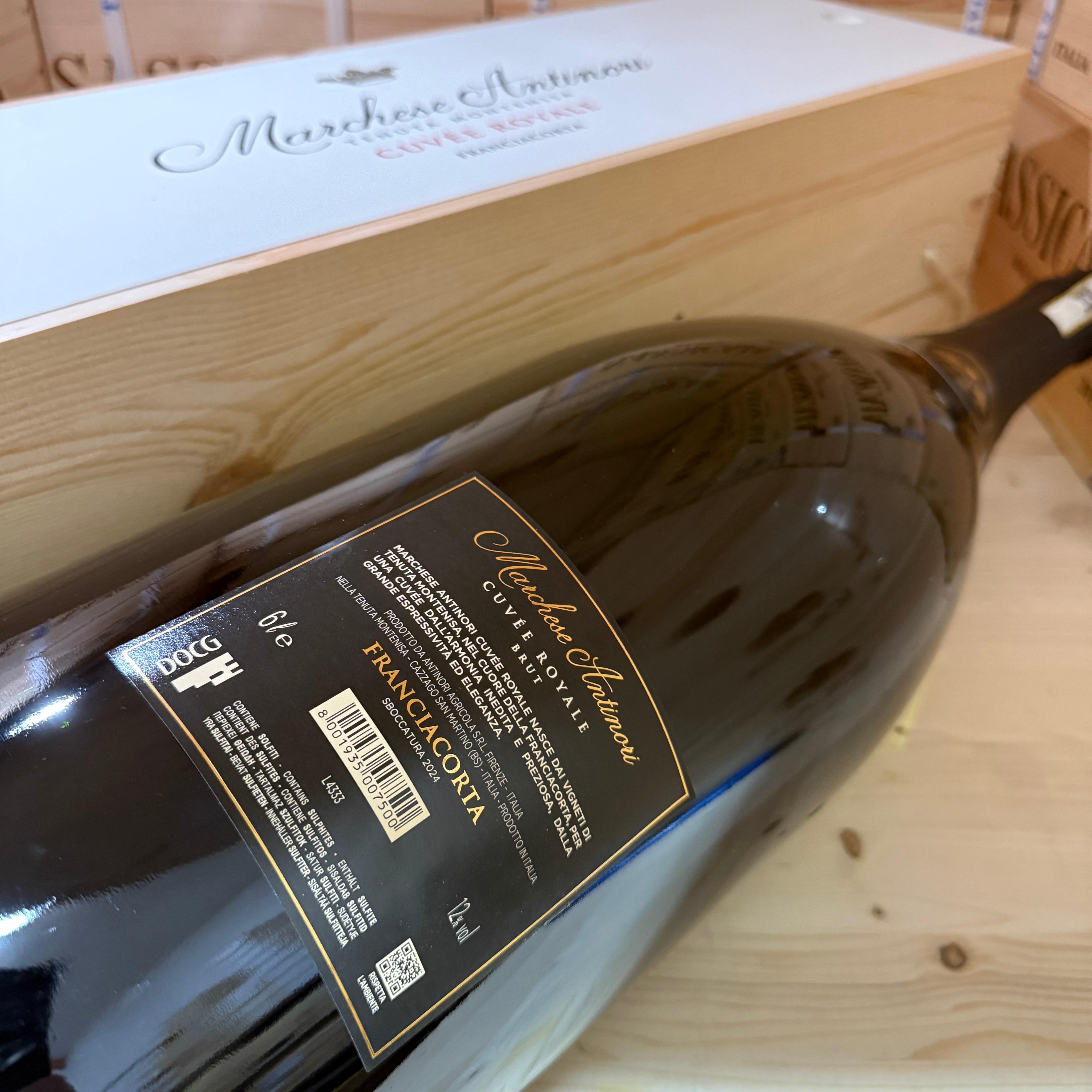 Franciacorta Cuvee Royale Mathusalem Tenuta Montenisa Marchesi Antinori - in Cassa Legno