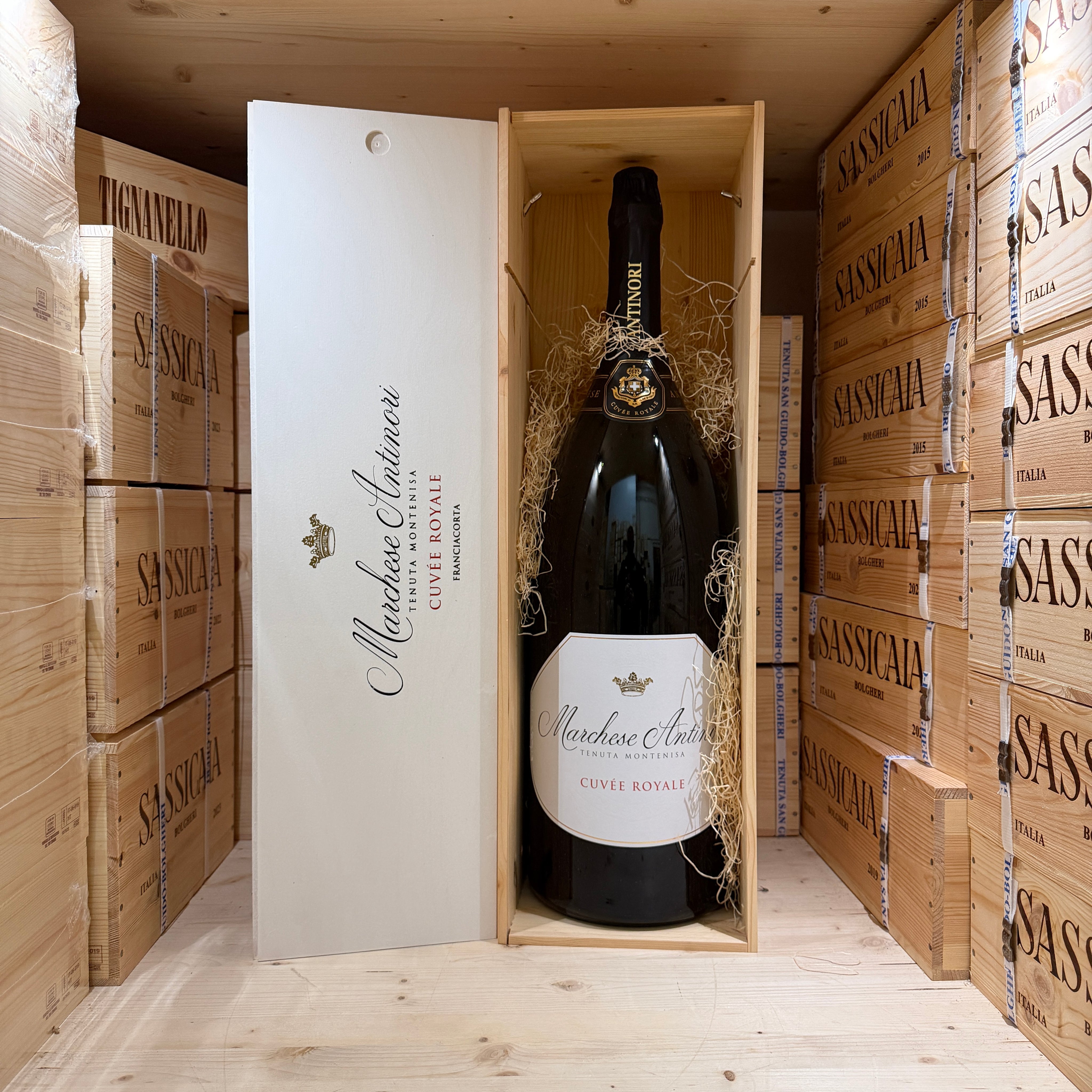 Franciacorta Cuvee Royale Salmanazar Tenuta Montenisa Marchesi Antinori - 9 Litri in Cassa Legno