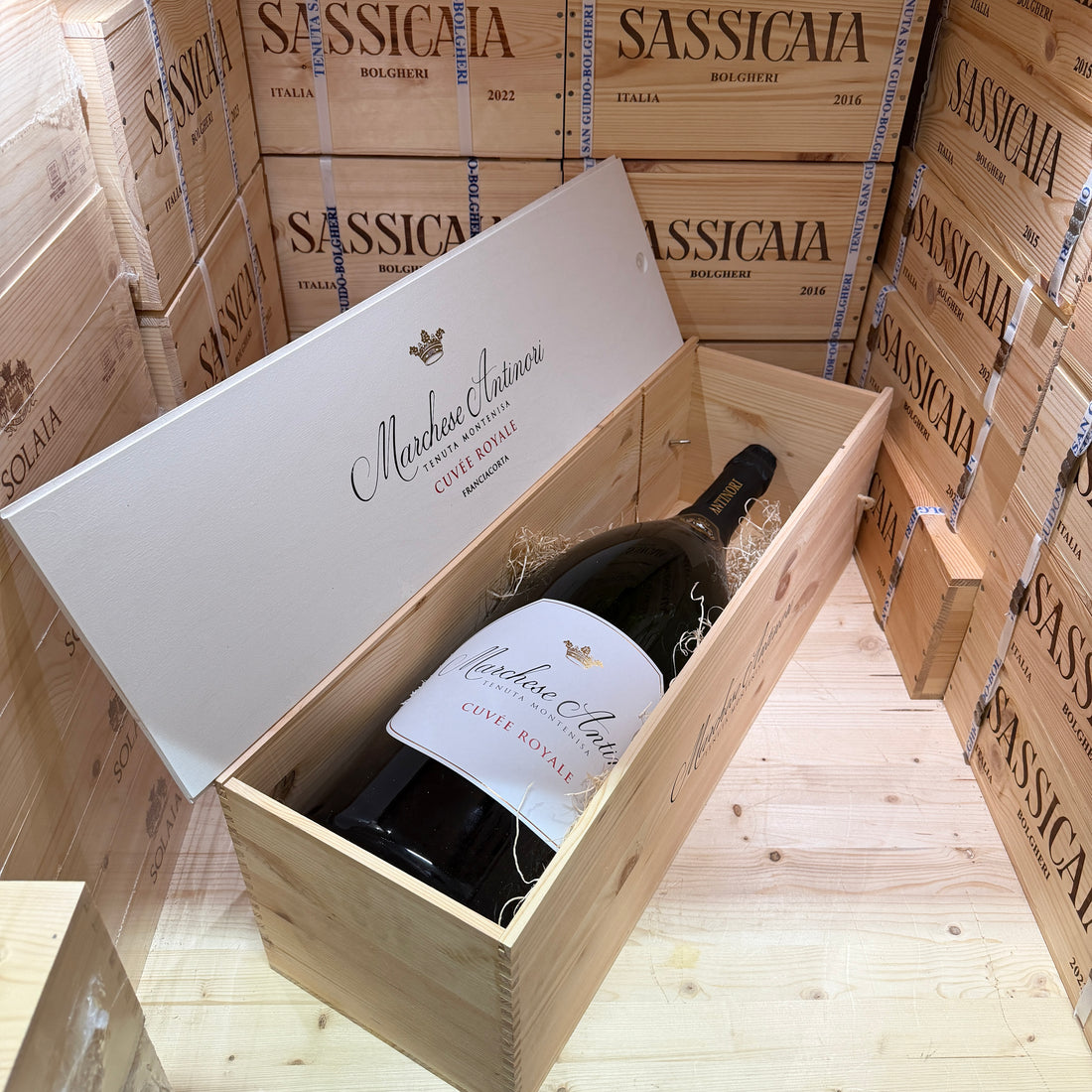 Franciacorta Cuvee Royale Salmanazar Tenuta Montenisa Marchesi Antinori - 9 Litri in Cassa Legno
