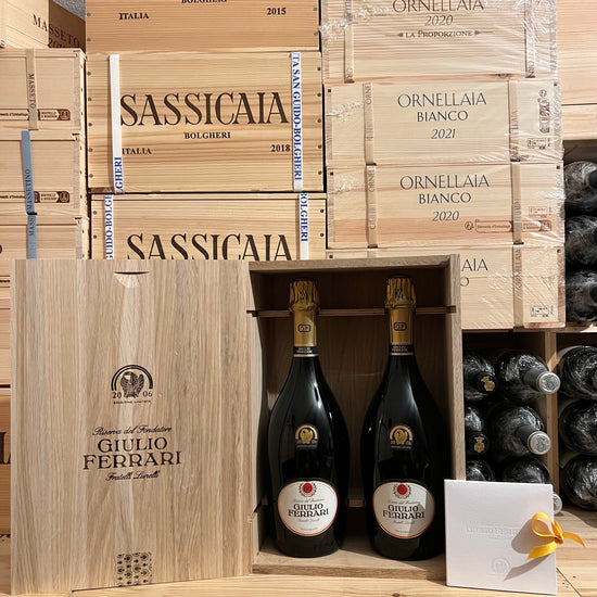 Giulio Ferrari 2006 Riserva Del Fondatore Edizione Limitata La Coppia - 2 Bottiglie in Cassa Legno