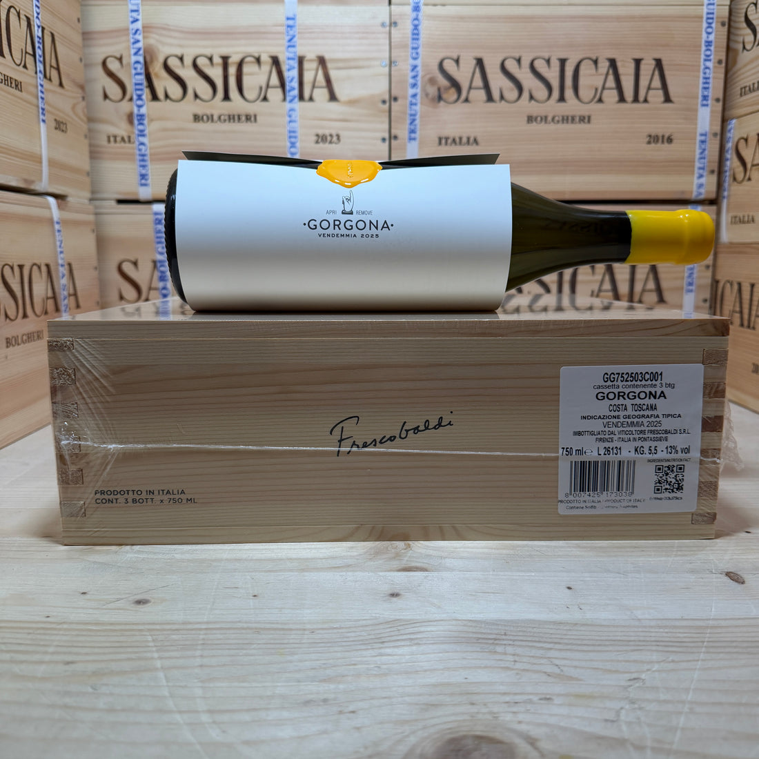 Gorgona Bianco 2025 Costa Toscana IGT Marchesi Frescobaldi - Cassa Legno 3 Bottiglie