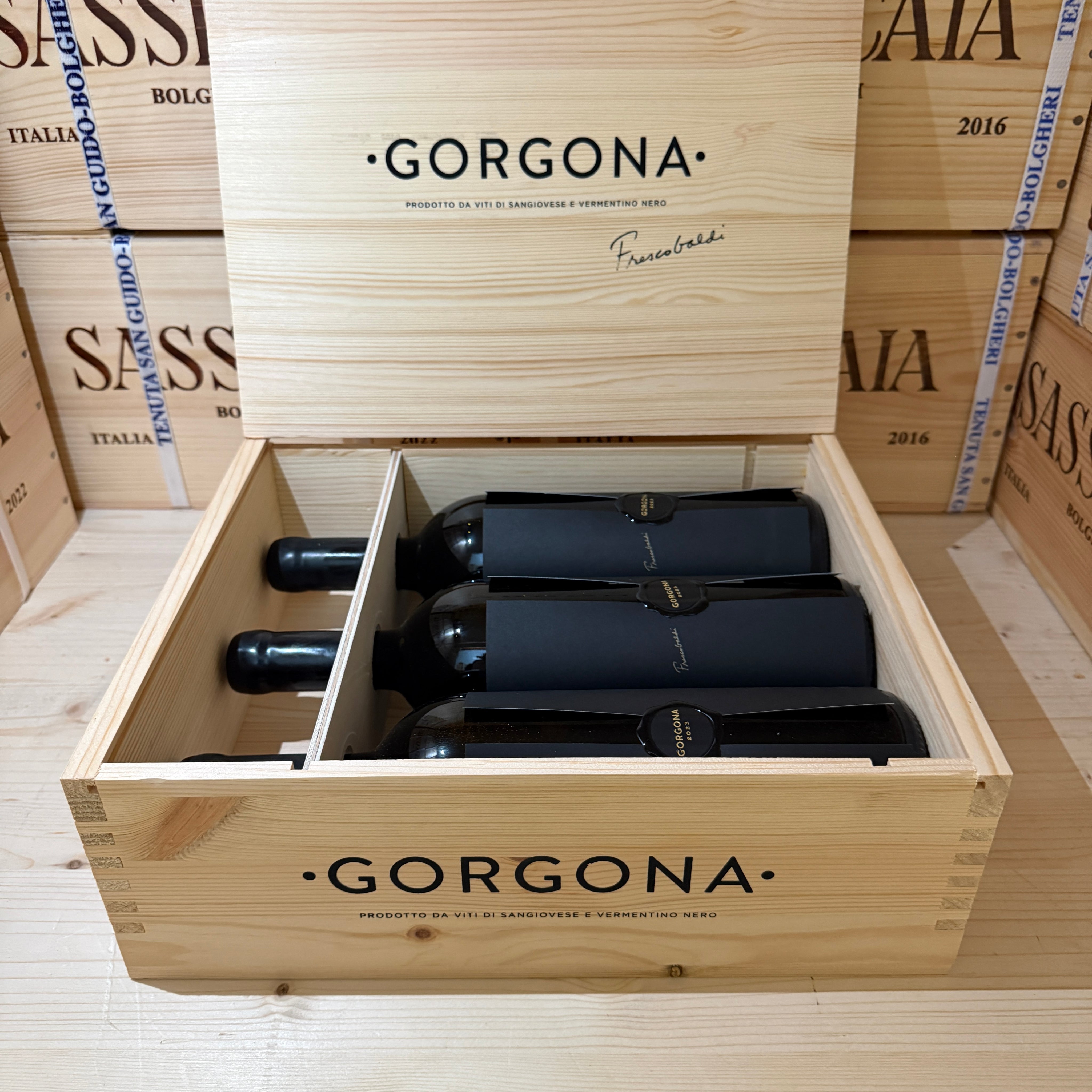 Gorgona Rosso 2023 Costa Toscana IGT Marchesi Frescobaldi - Cassa Legno 3 Bottiglie