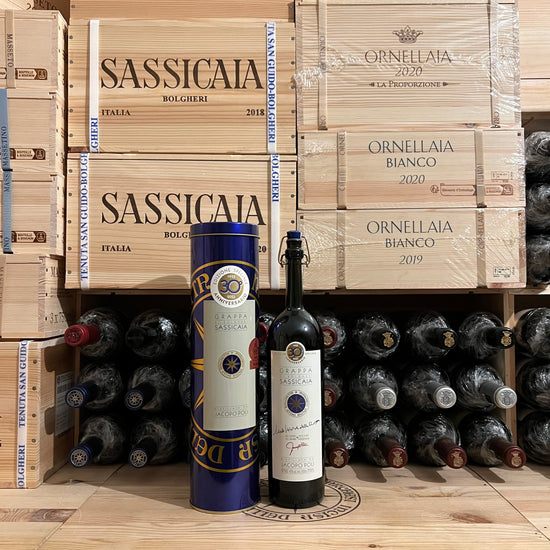 Grappa di Sassicaia Jacopo Poli 30° Anniversario - 40% Vol. 50 cl con Tubo in Metallo