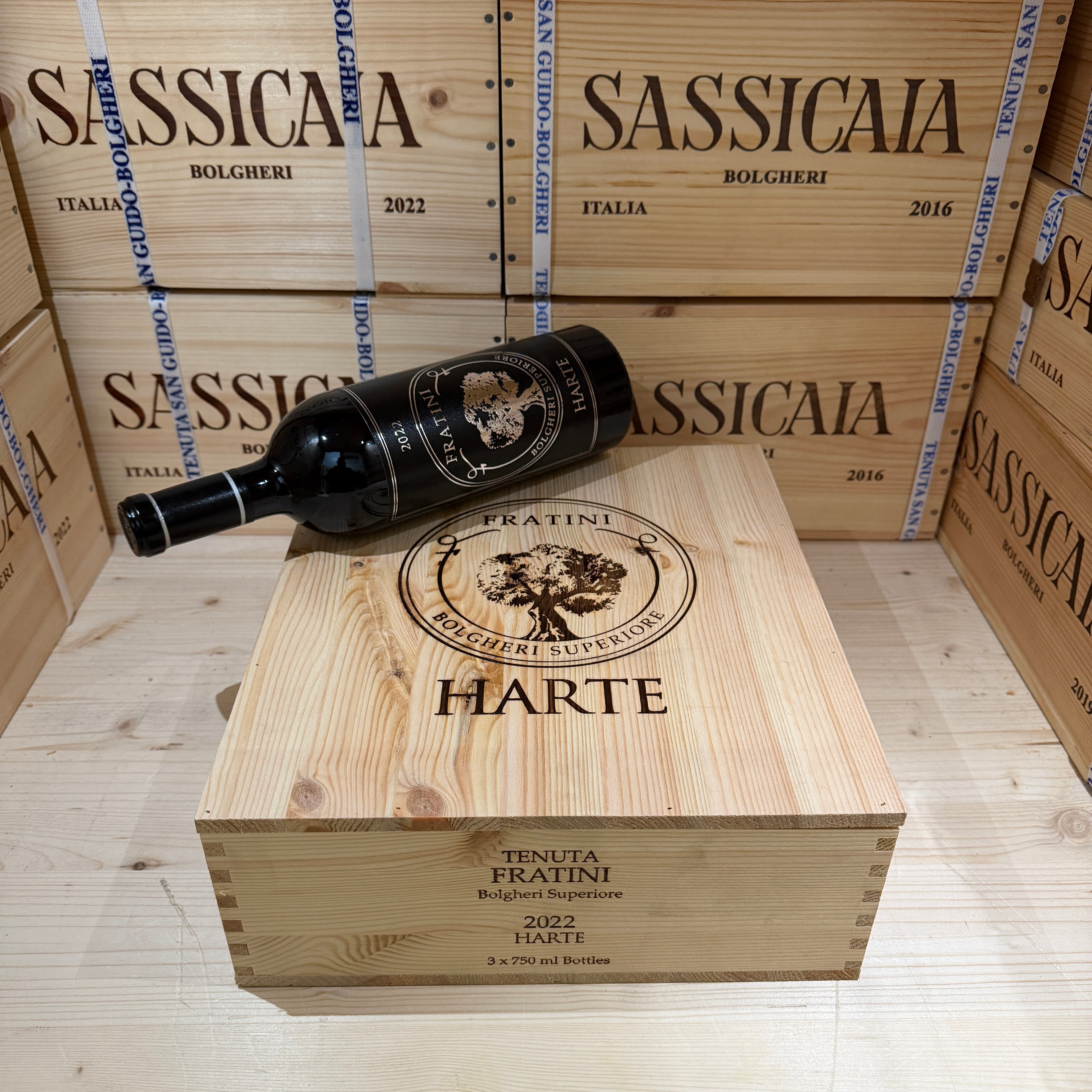 Harte 2022 Tenuta Fratini Bolgheri Superiore DOC - Cassa Legno 3 Bottiglie