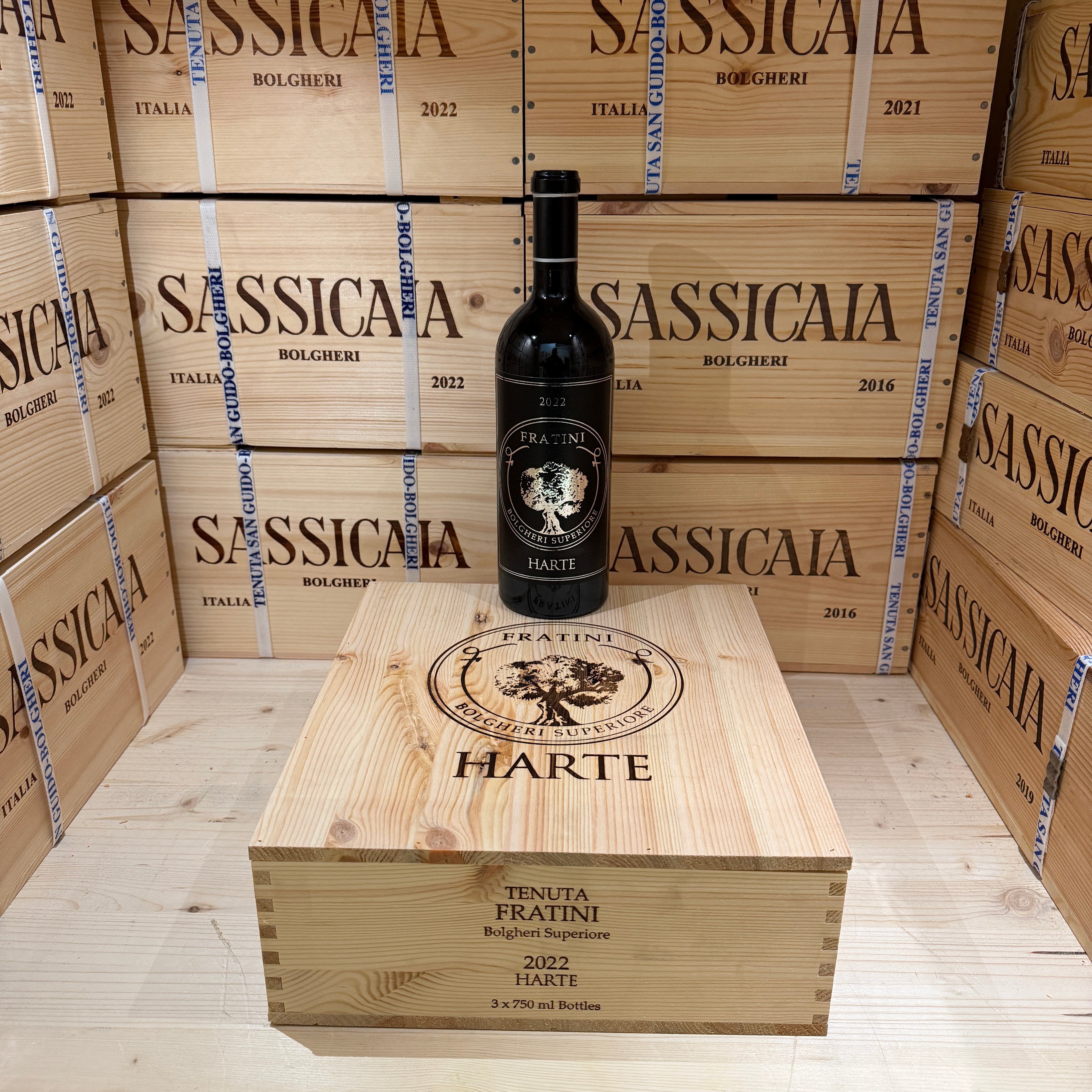 Harte 2022 Tenuta Fratini Bolgheri Superiore DOC - Cassa Legno 3 Bottiglie