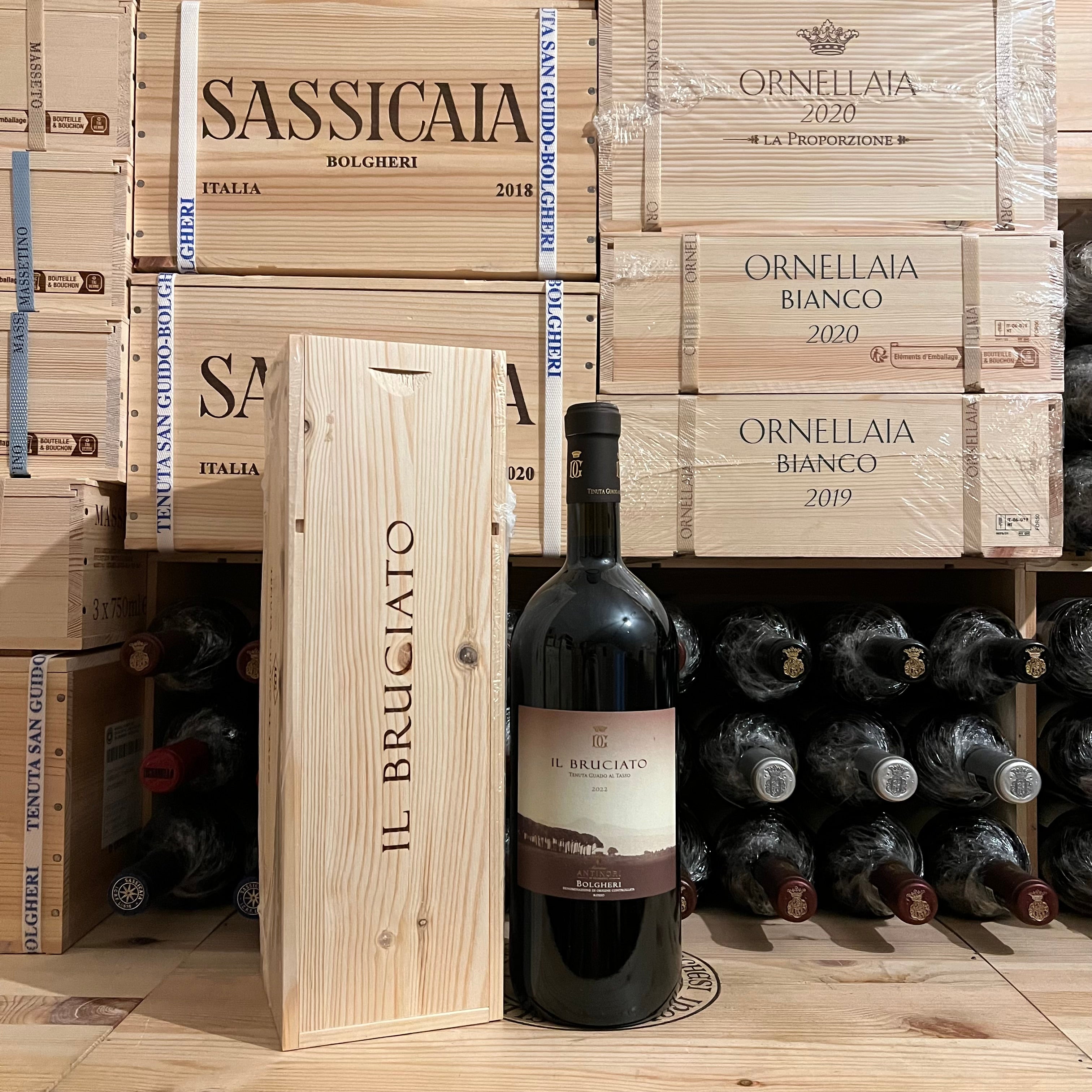 Il Bruciato 2022 Magnum in Cassa Legno Bolgheri Rosso DOC Tenuta Guado Al Tasso Marchesi Antinori