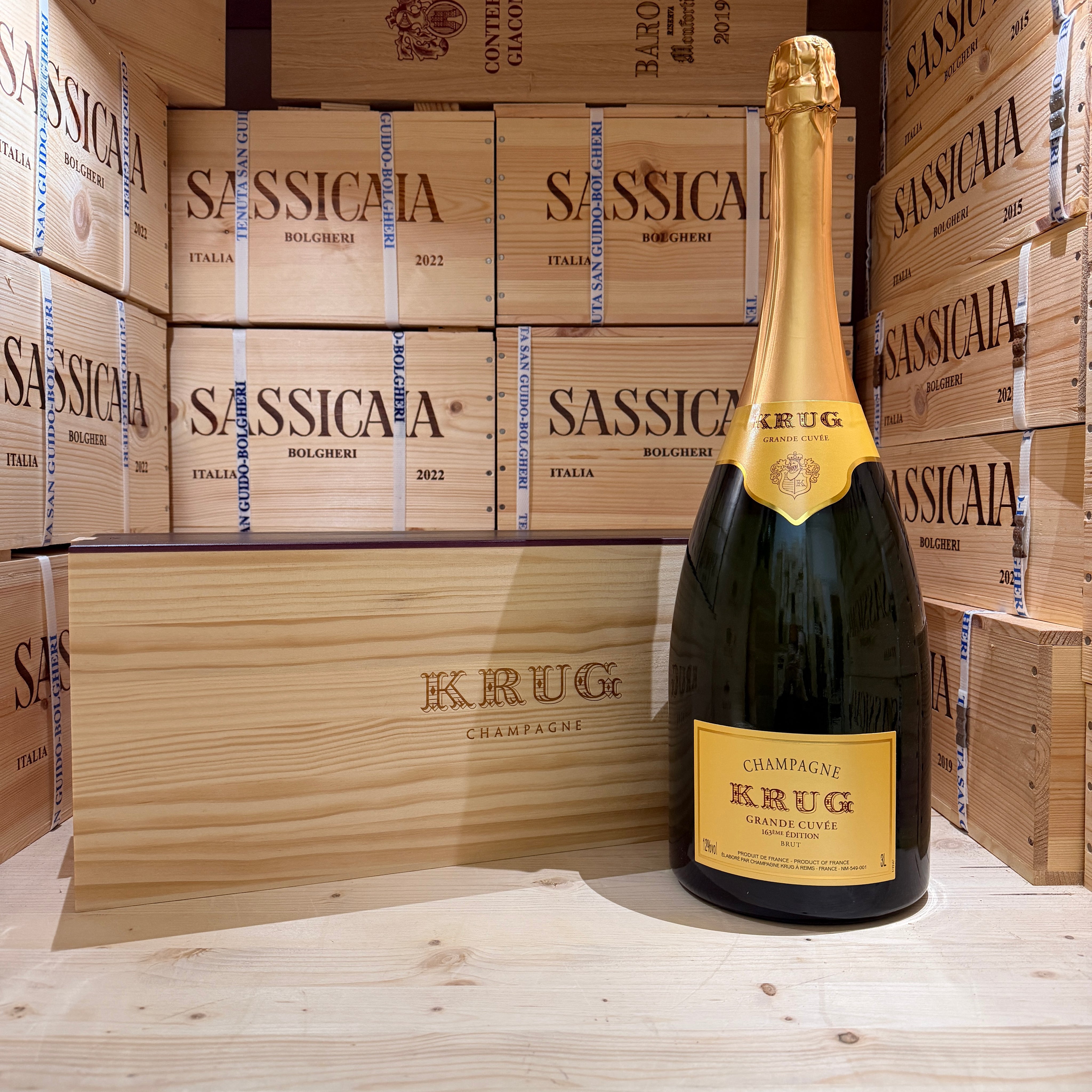 Krug Grande Cuvée 163ème Édition Jeroboam - in Cassa Legno