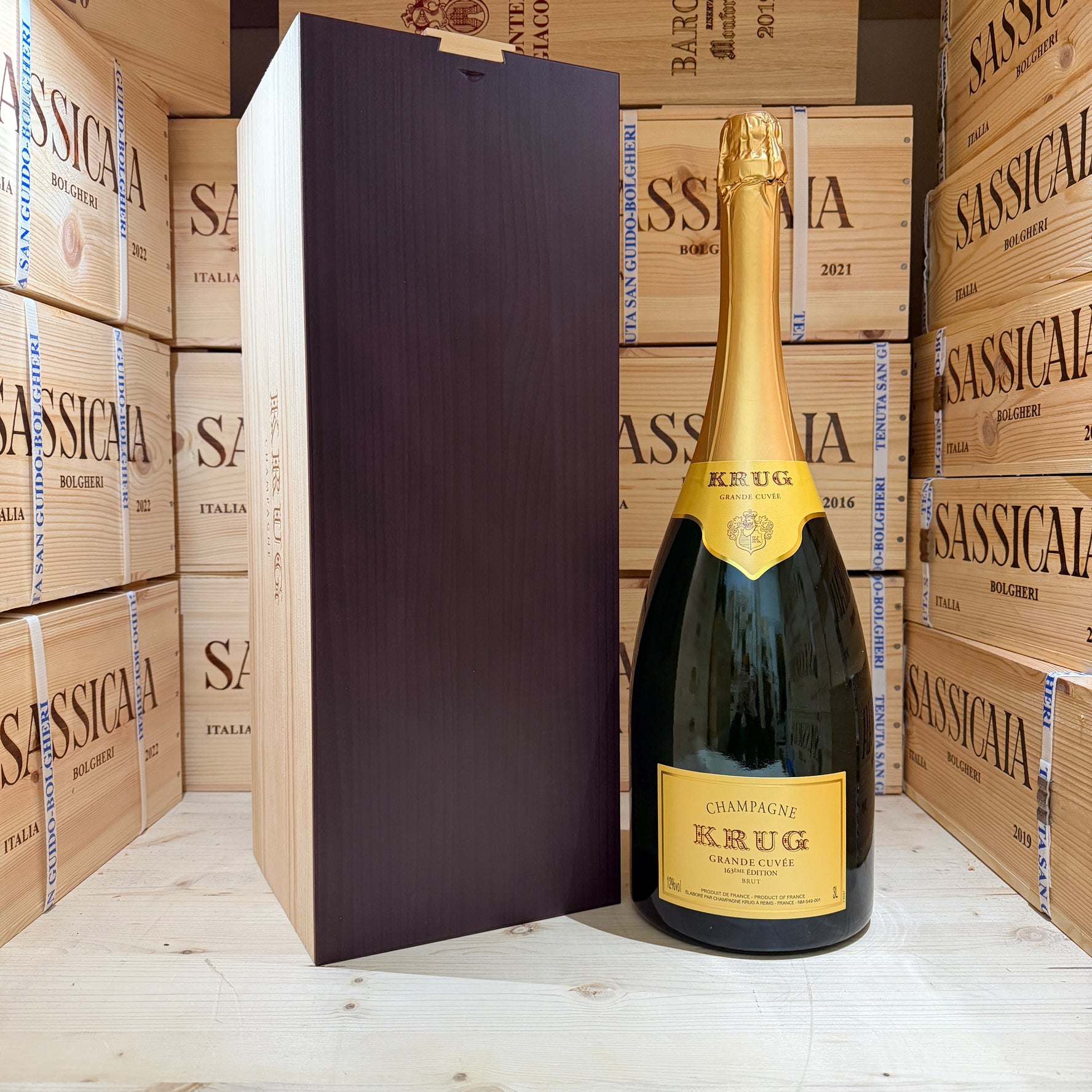 Krug Grande Cuvée 163ème Édition Jeroboam - in Cassa Legno