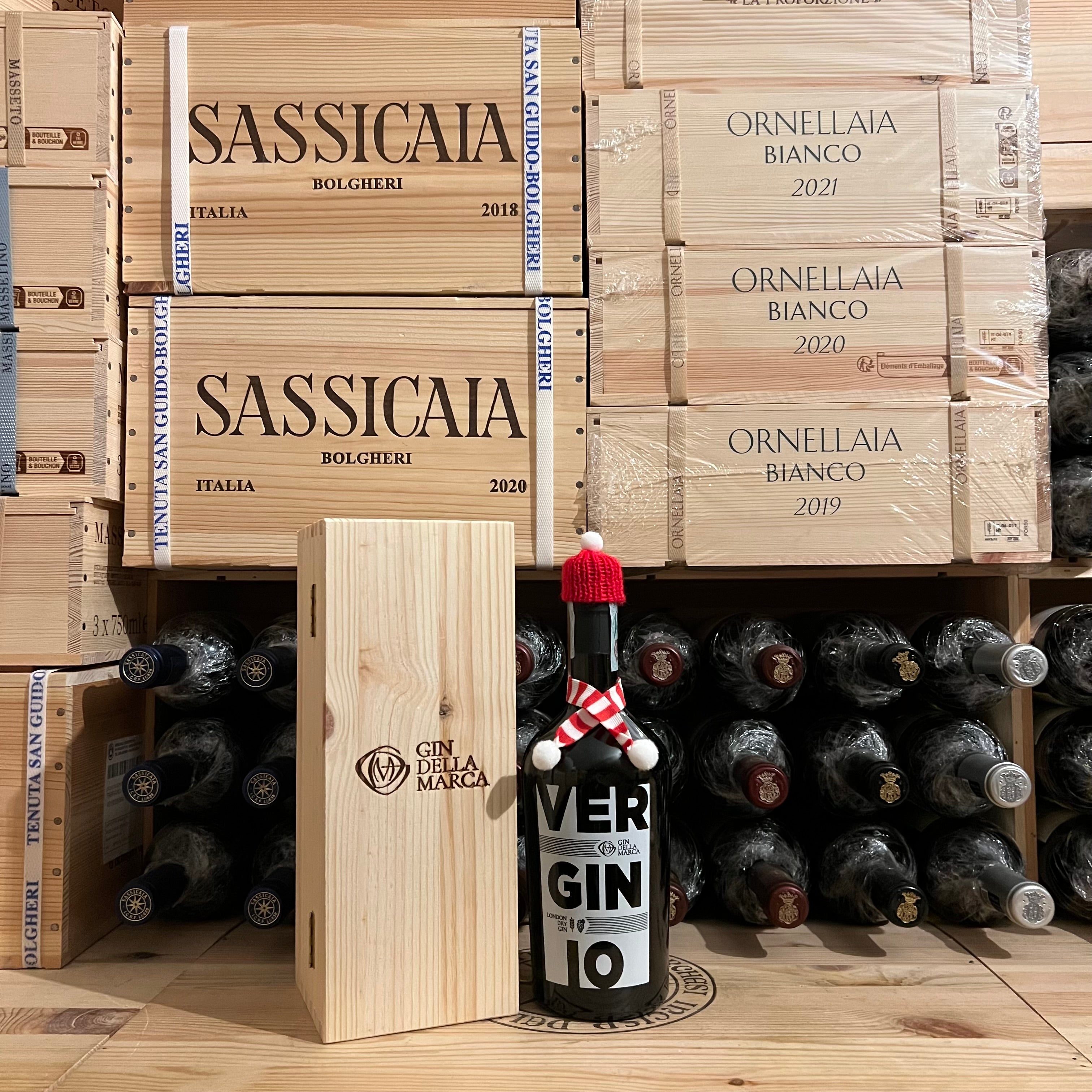 London Dry Gin Verginio - Gin della Marca 70cl Christmas Edition in Cassa Legno