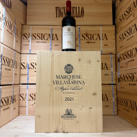 Marchese di Villamarina 2021 Alghero Cabernet Riserva Sella & Mosca - Cassa Legno 6 Bottiglie