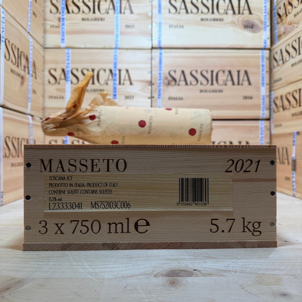 Masseto 2021 Toscana IGT Tenuta Masseto - Cassa Legno 3 Bottiglie Release 2026