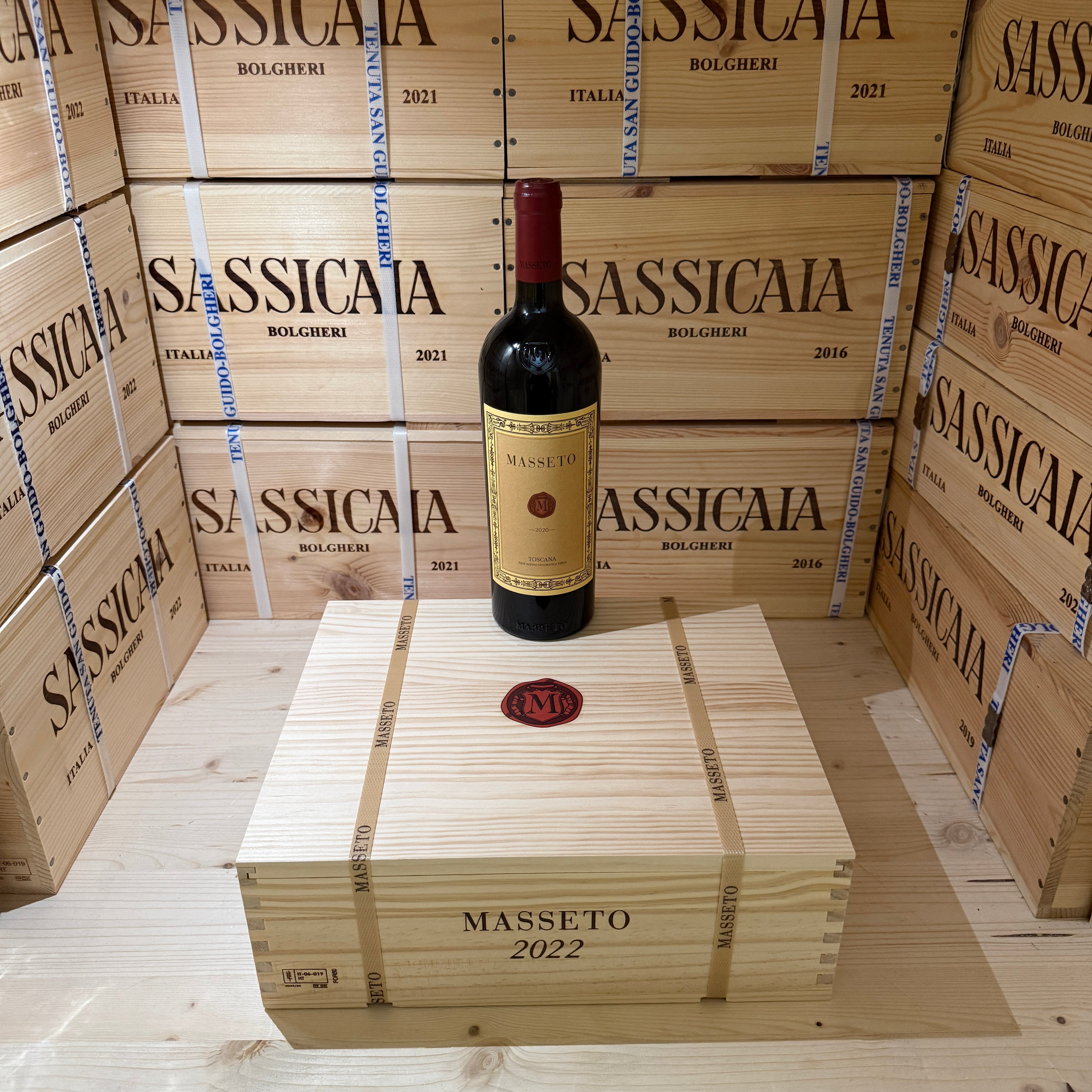 Masseto 2022 Toscana IGT Tenuta Masseto - Cassa Legno 3 Bottiglie