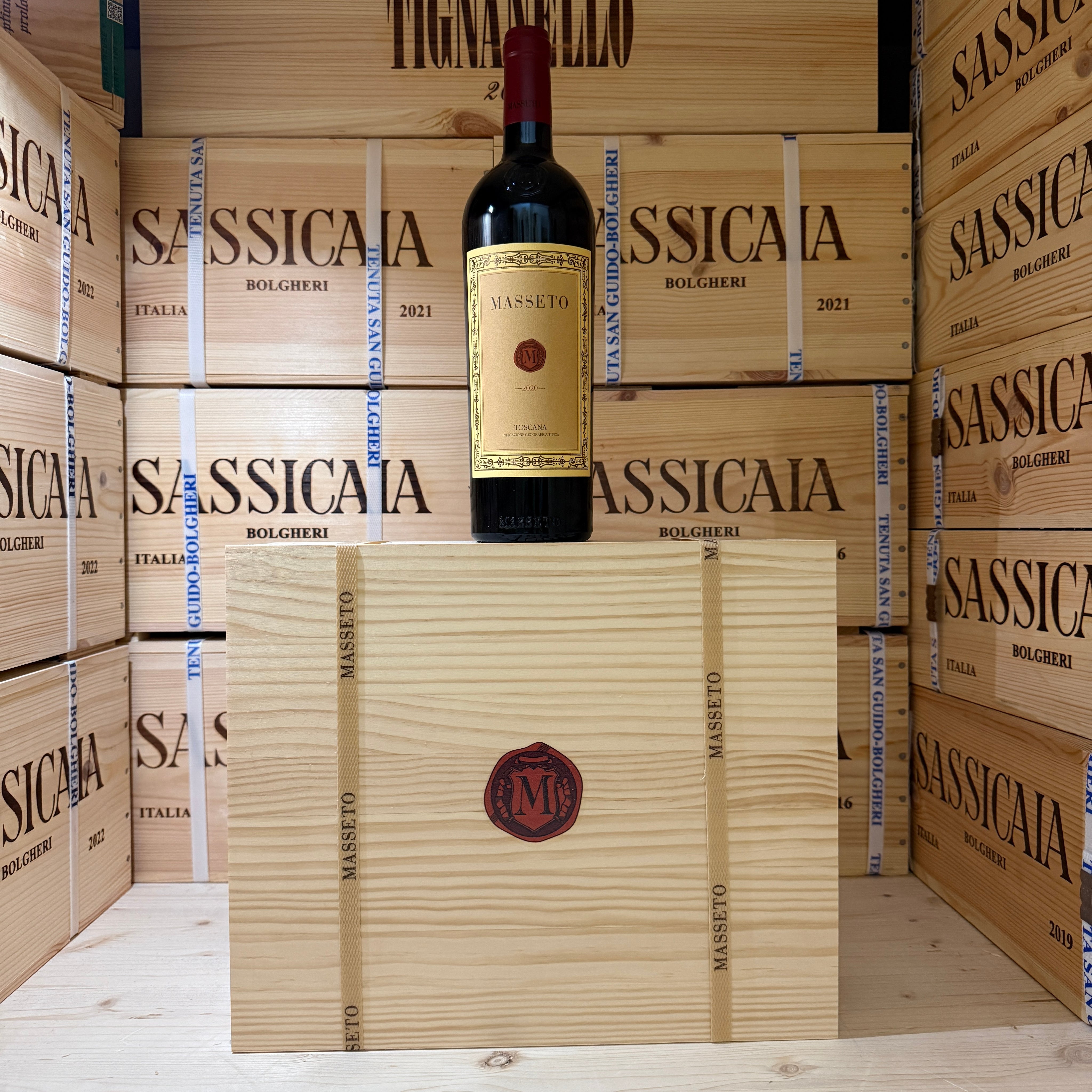 Masseto 2022 Toscana IGT Tenuta Masseto - Cassa Legno 3 Bottiglie