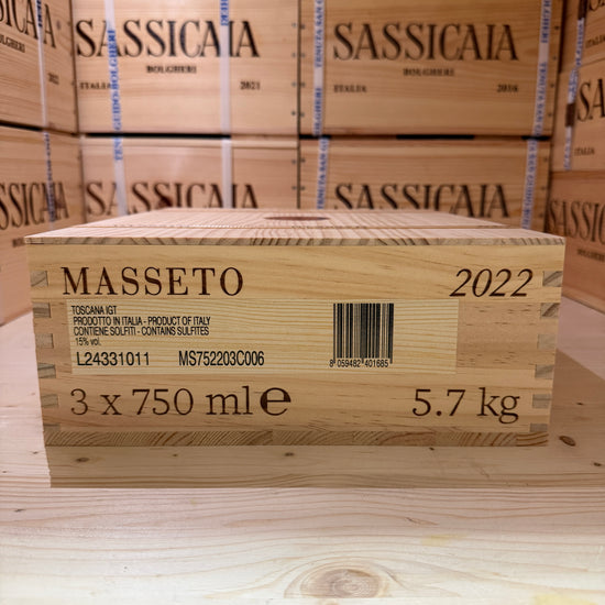Masseto 2022 Toscana IGT Tenuta Masseto - Cassa Legno 3 Bottiglie