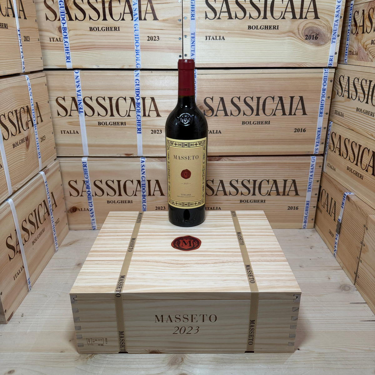 Masseto 2023 Toscana IGT Tenuta Masseto - Cassa Legno 3 Bottiglie