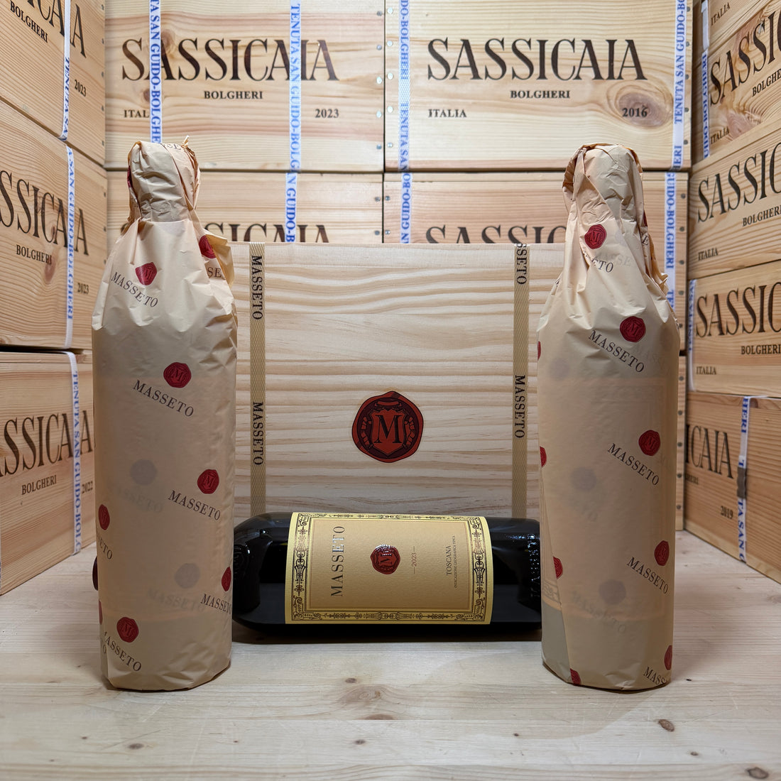 Masseto 2023 Toscana IGT Tenuta Masseto - Cassa Legno 3 Bottiglie