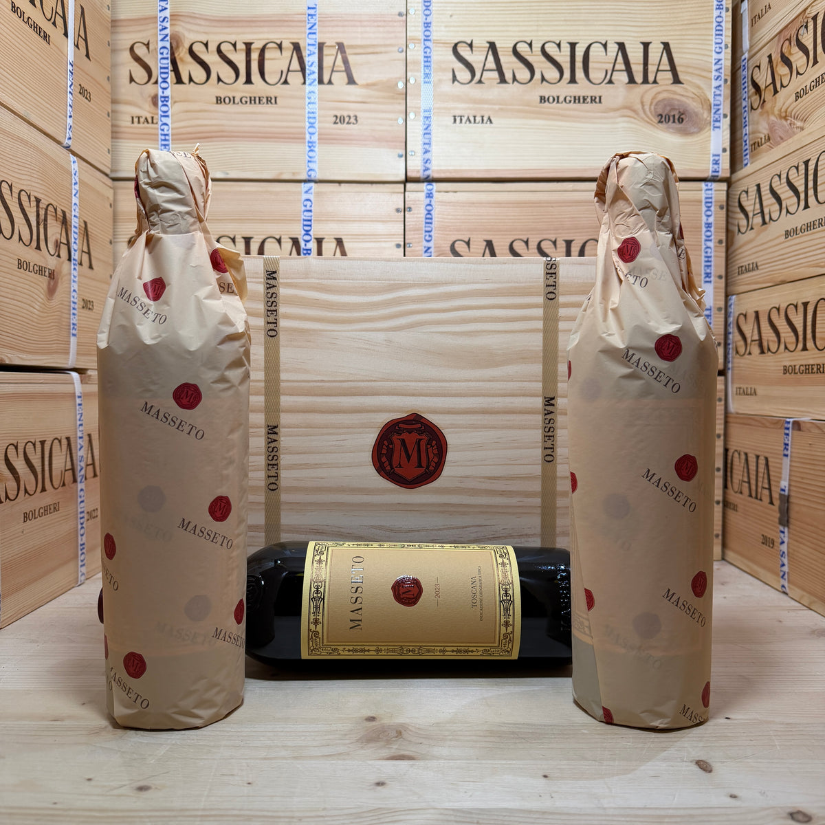 Masseto 2023 Toscana IGT Tenuta Masseto - Cassa Legno 3 Bottiglie