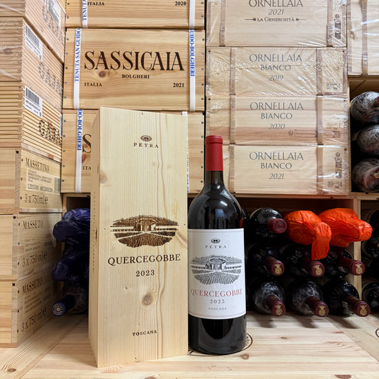 Merlot Quercegobbe Petra 2023 Magnum in Cassa Legno