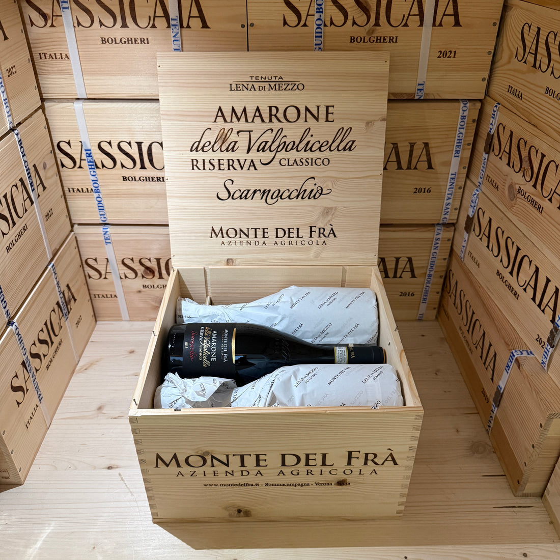Monte del Fra Scarnocchio 2018 Amarone della Valpolicella Classico DOCG Riserva - Cassa Legno 6 Bottiglie