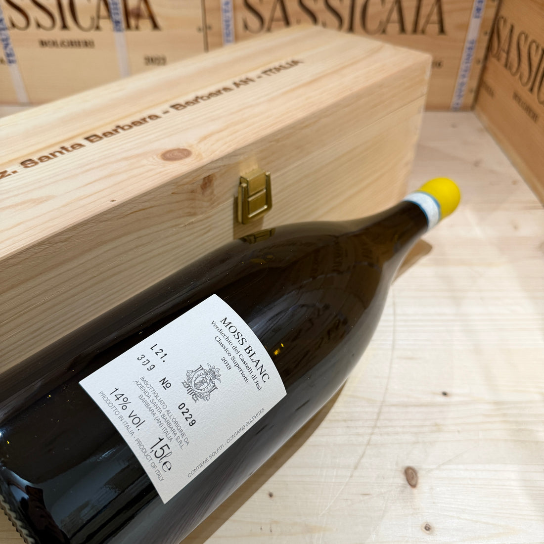 Moss Blanc 2019 Magnum Santa Barbara Verdicchio dei Castelli di Jesi DOC Classico Superiore - in Cassa Legno