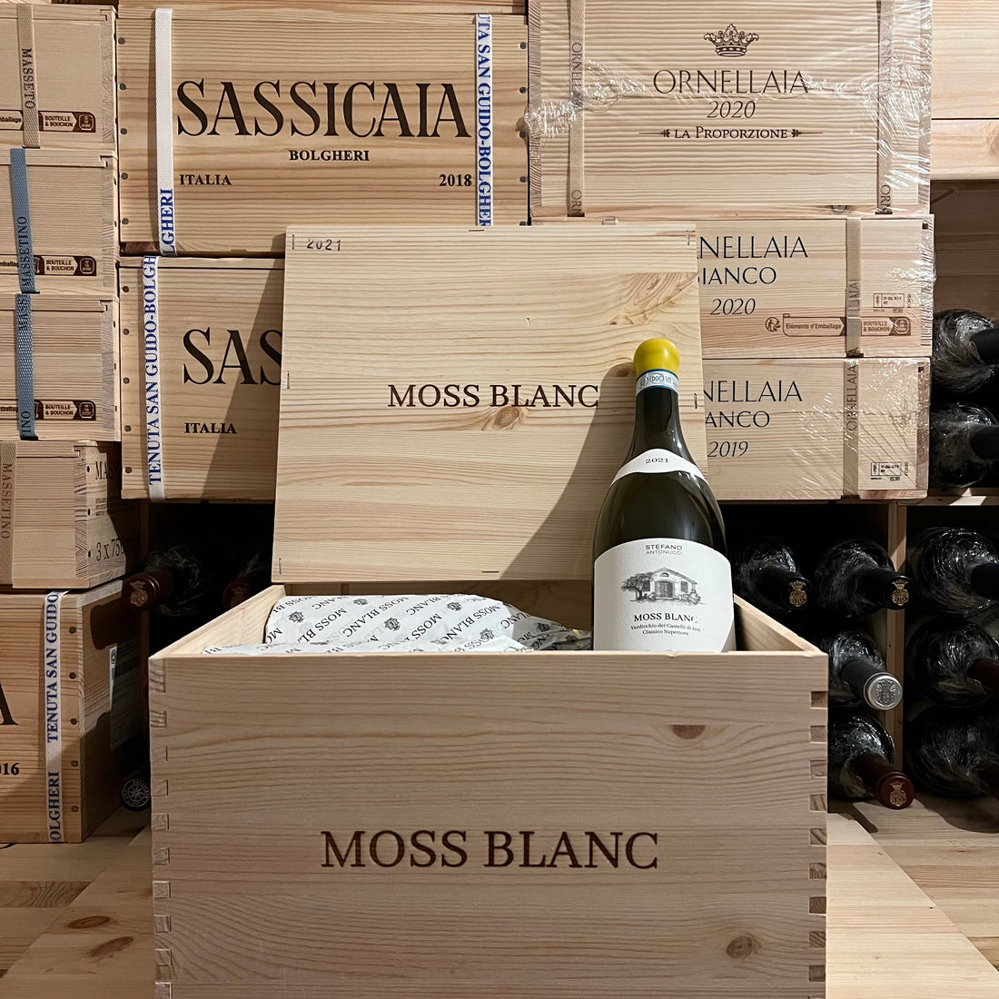 Moss Blanc 2021 Santa Barbara Verdicchio dei Castelli di Jesi DOC Classico Superiore - Cassa Legno 6 Bottiglie