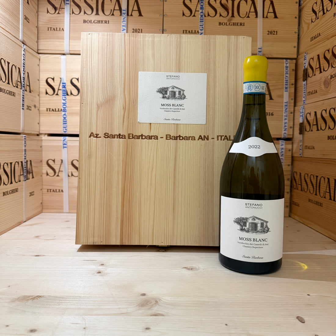 Moss Blanc 2022 Santa Barbara Verdicchio dei Castelli di Jesi DOC Classico Superiore - Cassa Legno 3 Bottiglie