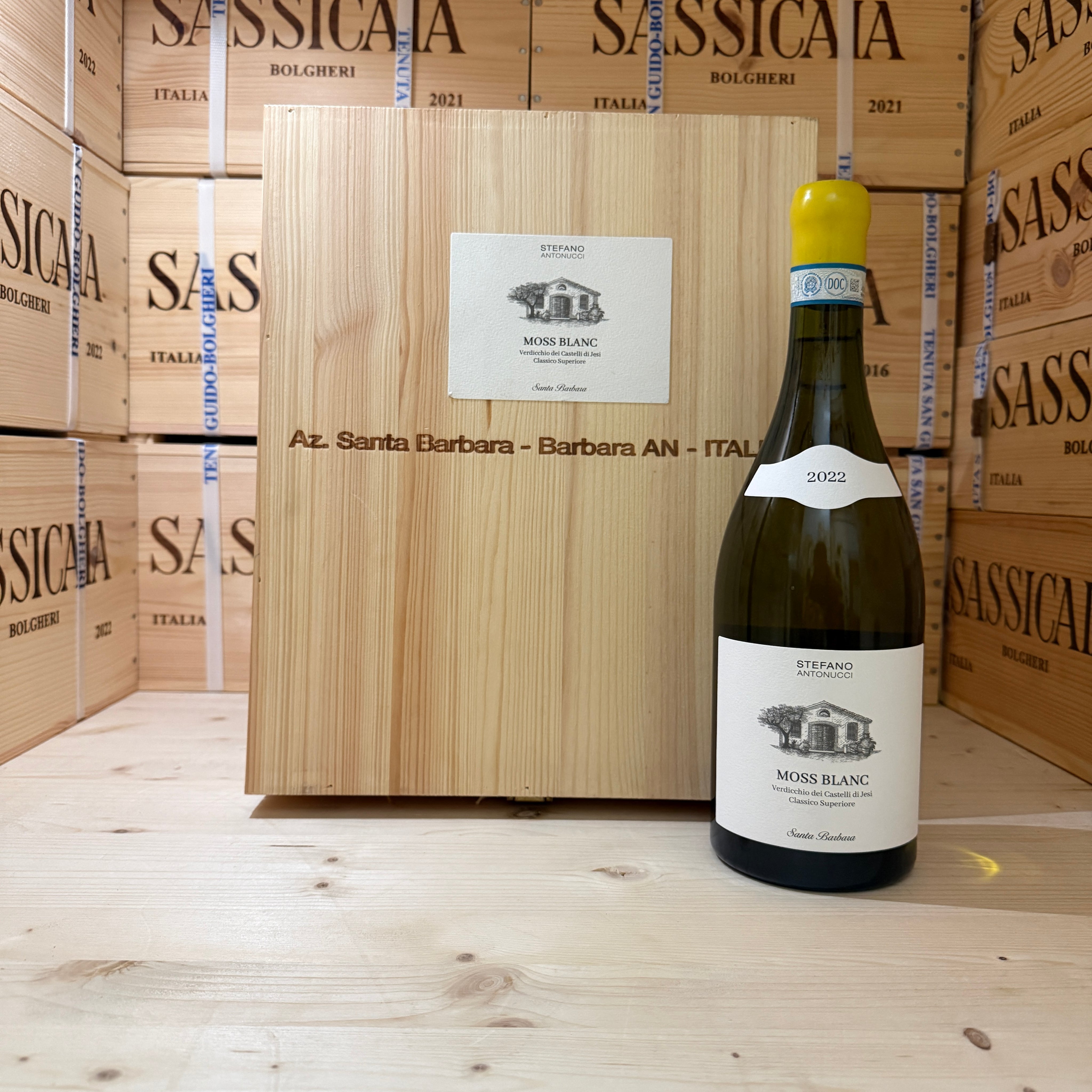 Moss Blanc 2022 Santa Barbara Verdicchio dei Castelli di Jesi DOC Classico Superiore - Cassa Legno 3 Bottiglie
