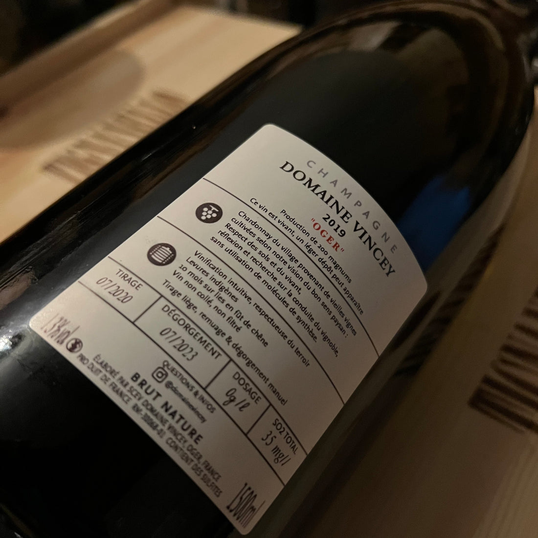 Oger 2019 Magnum Extra Brut Grand Cru Domaine Vincey
