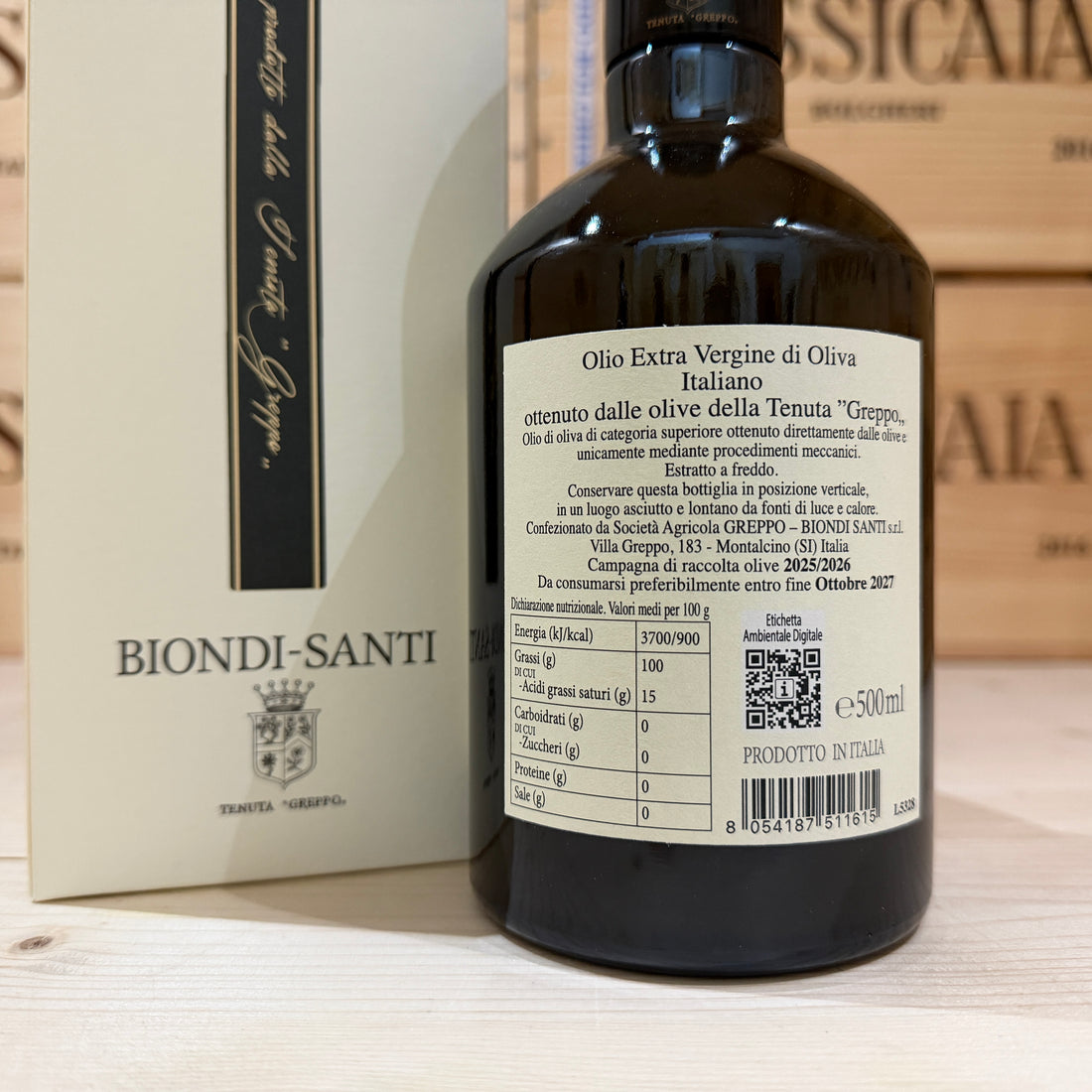 Olio Biondi Santi Tenuta Greppo 2025/2026 - Olio EVO 500 ml Astucciato