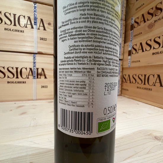 Olio EVO Biologico Denocciolato Biancolilla 2025/2026 Planeta - 500ml