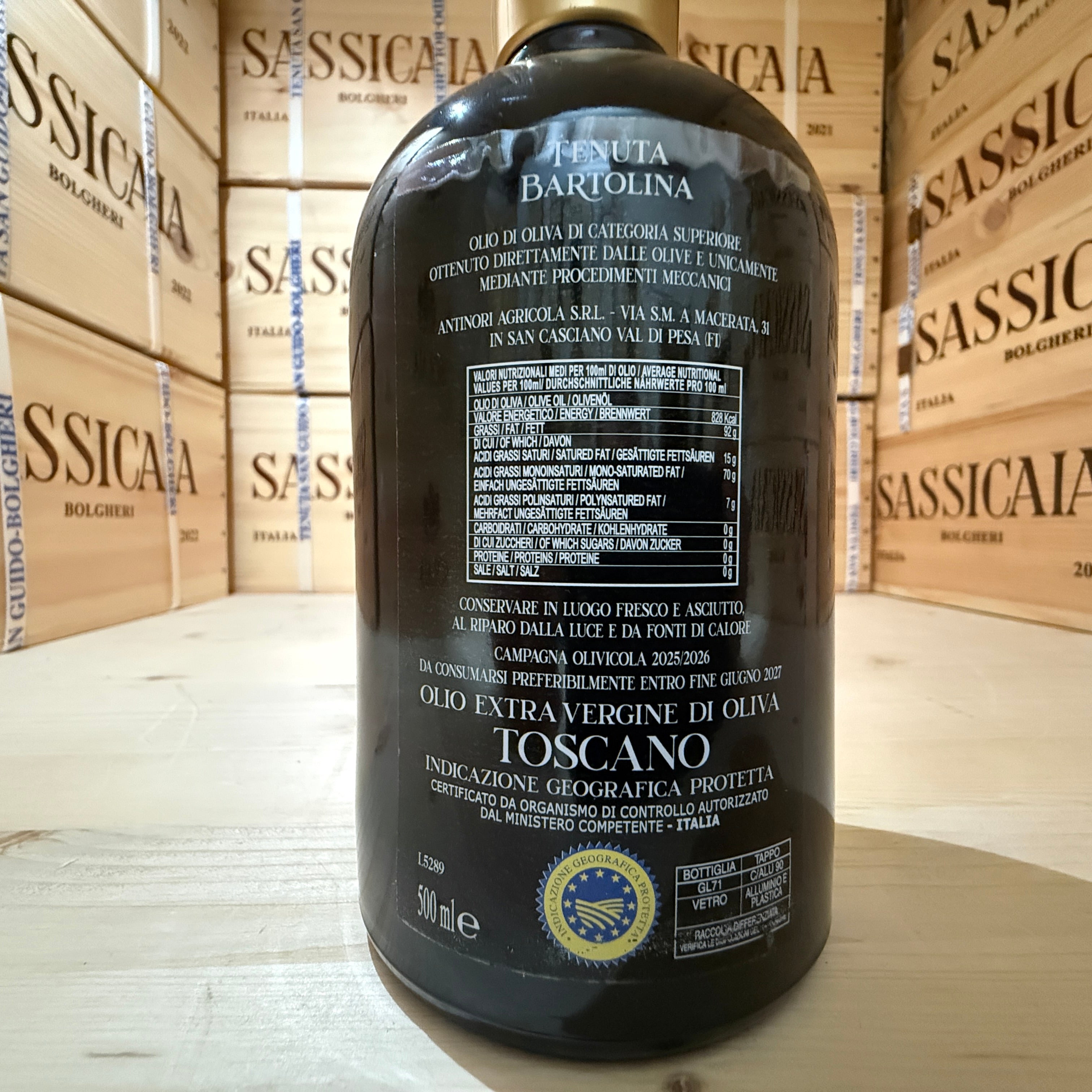 Olio EVO Tenuta Bartolina 2025/2026 500ml Astucciato - Marchesi Antinori