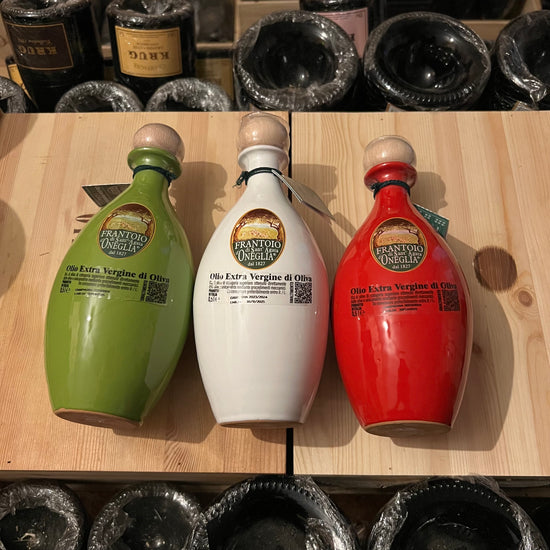 Olio Extravergine di Oliva Frantoio Sant'Agata D'Oneglia Ceramica Verde Bianca e Rossa - 3 x 500ml