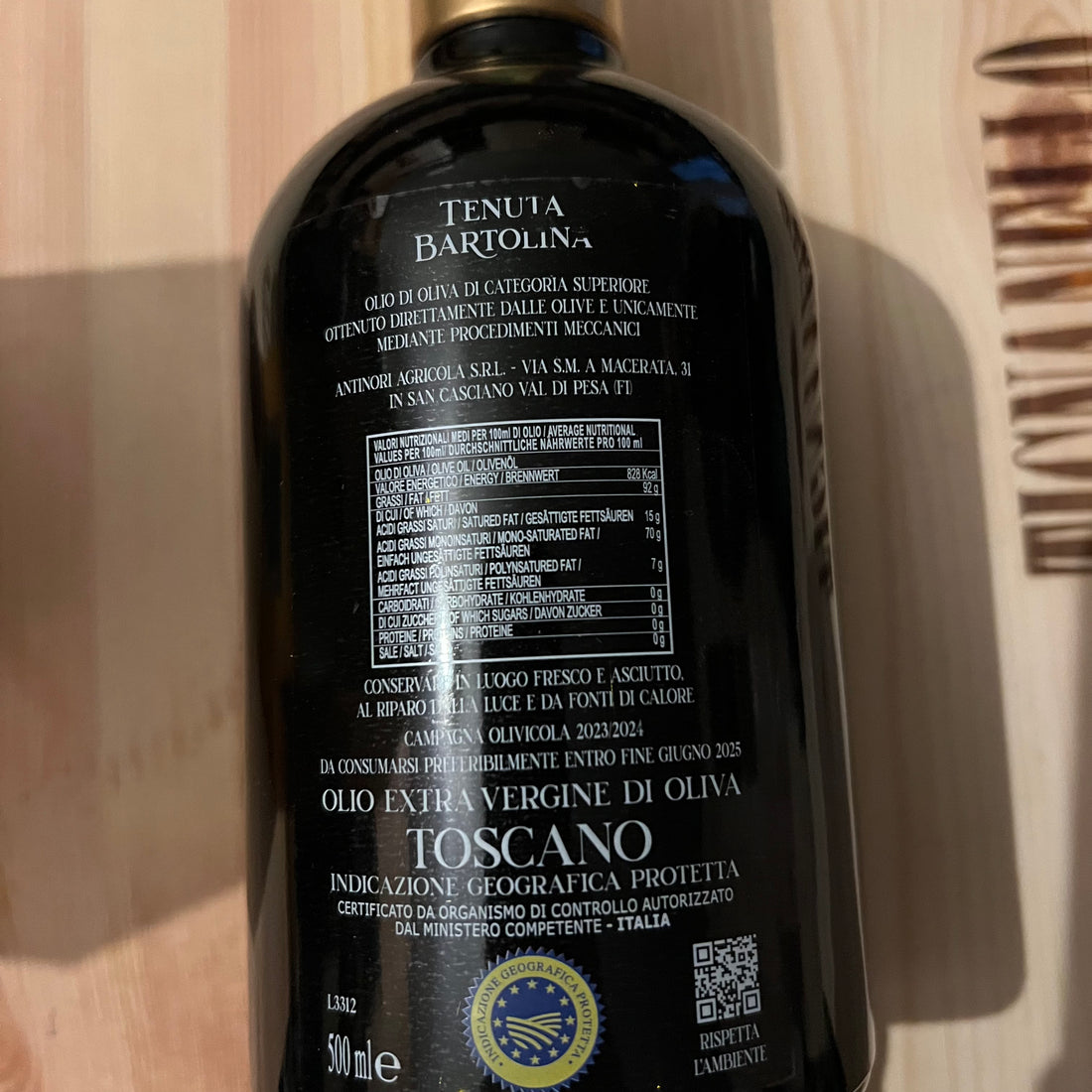 Olio Extravergine di Oliva Tenuta Bartolina 2023/2024 0,5 L Astucciato Marchesi Antinori