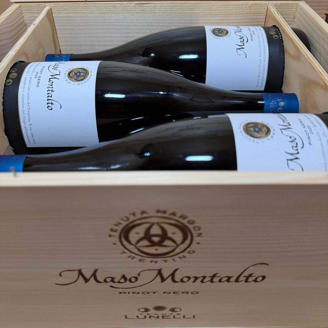 Pinot Nero Maso Montalto 2022 Tenuta Margon Lunelli - Cassa Legno 6 Bottiglie