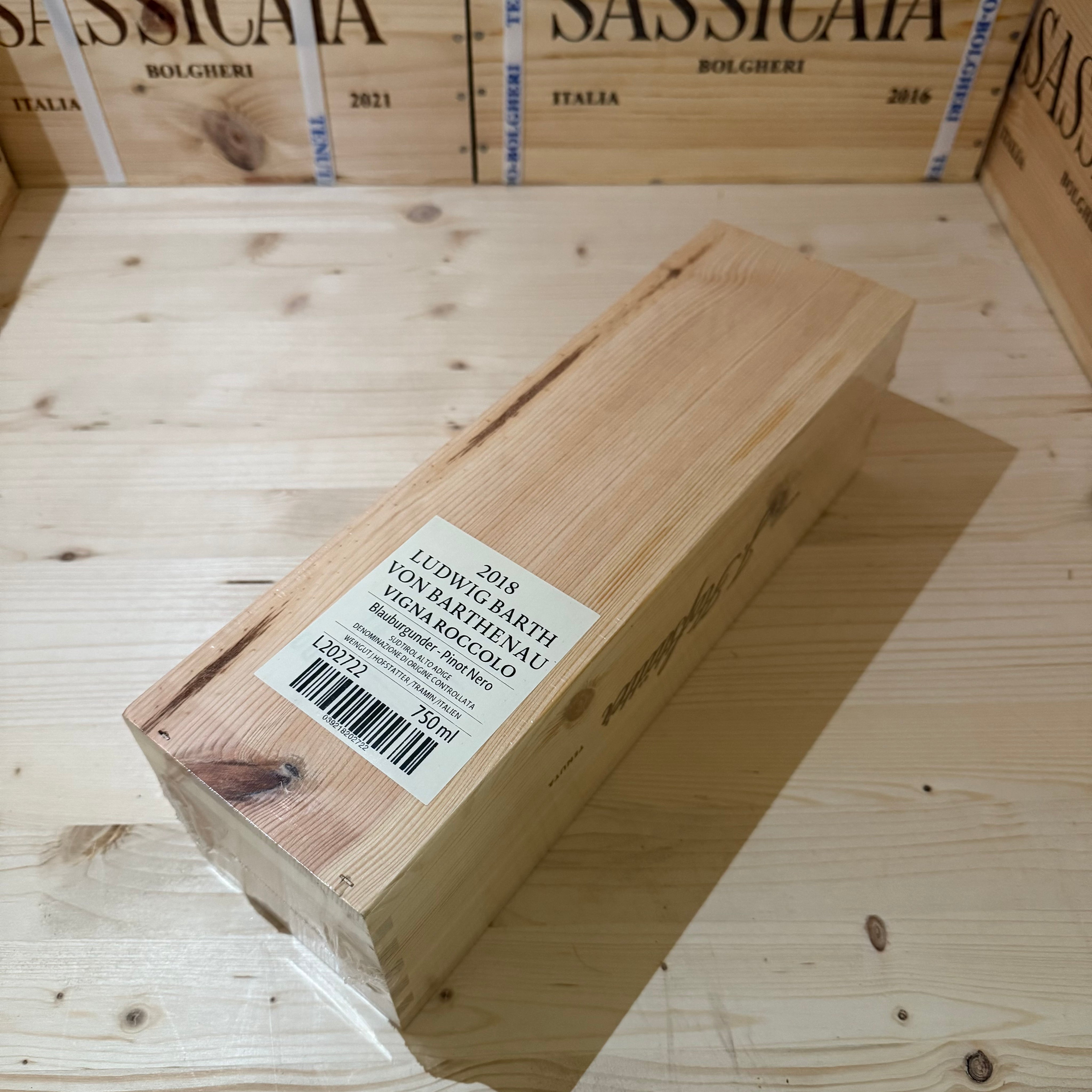 Pinot Nero Vigna Roccolo 2018 Ludwig Barth von Bartheneau in Cassa Legno - Hofstatter