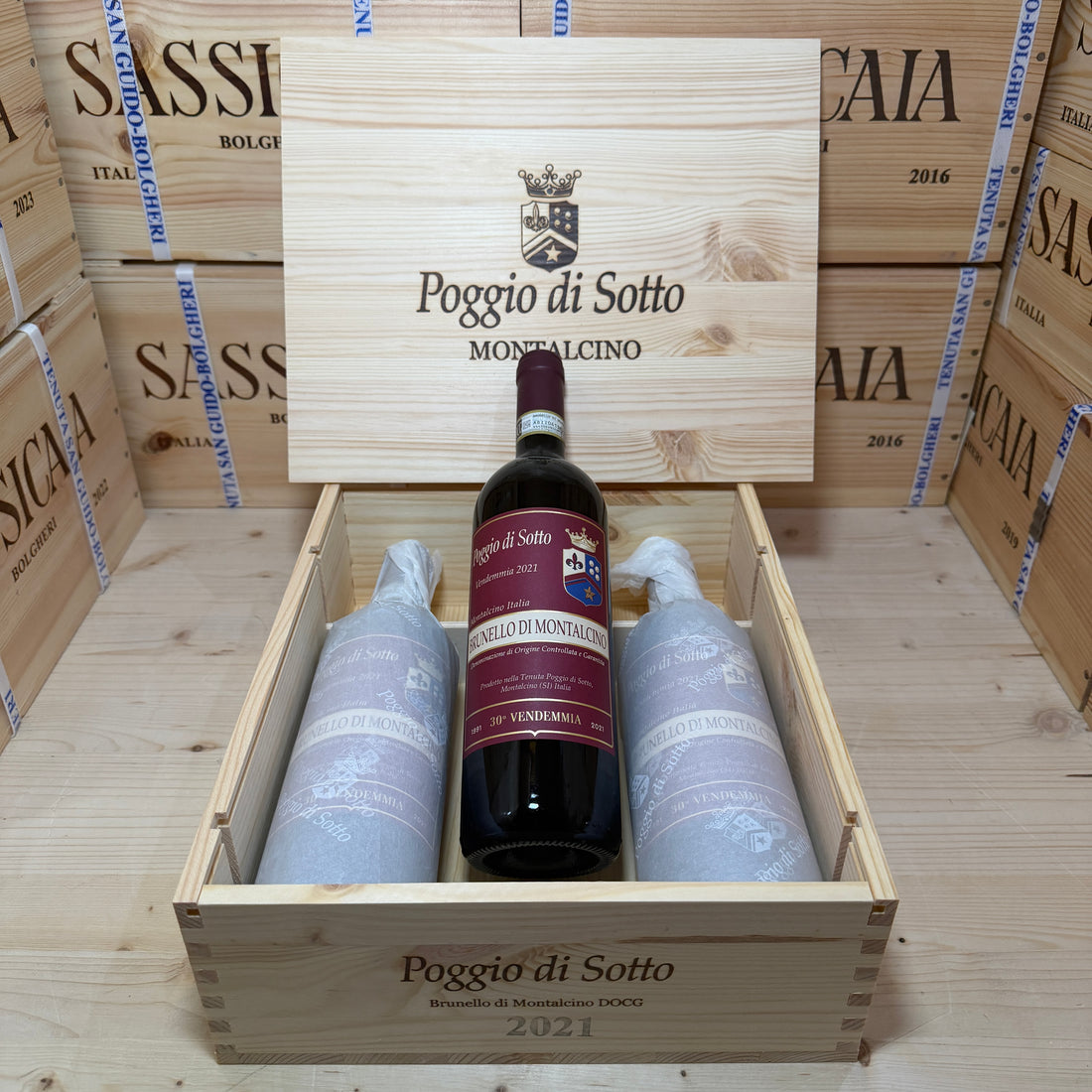 Poggio Di Sotto 2021 Brunello di Montalcino DOCG - Cassa Legno 3 Bottiglie
