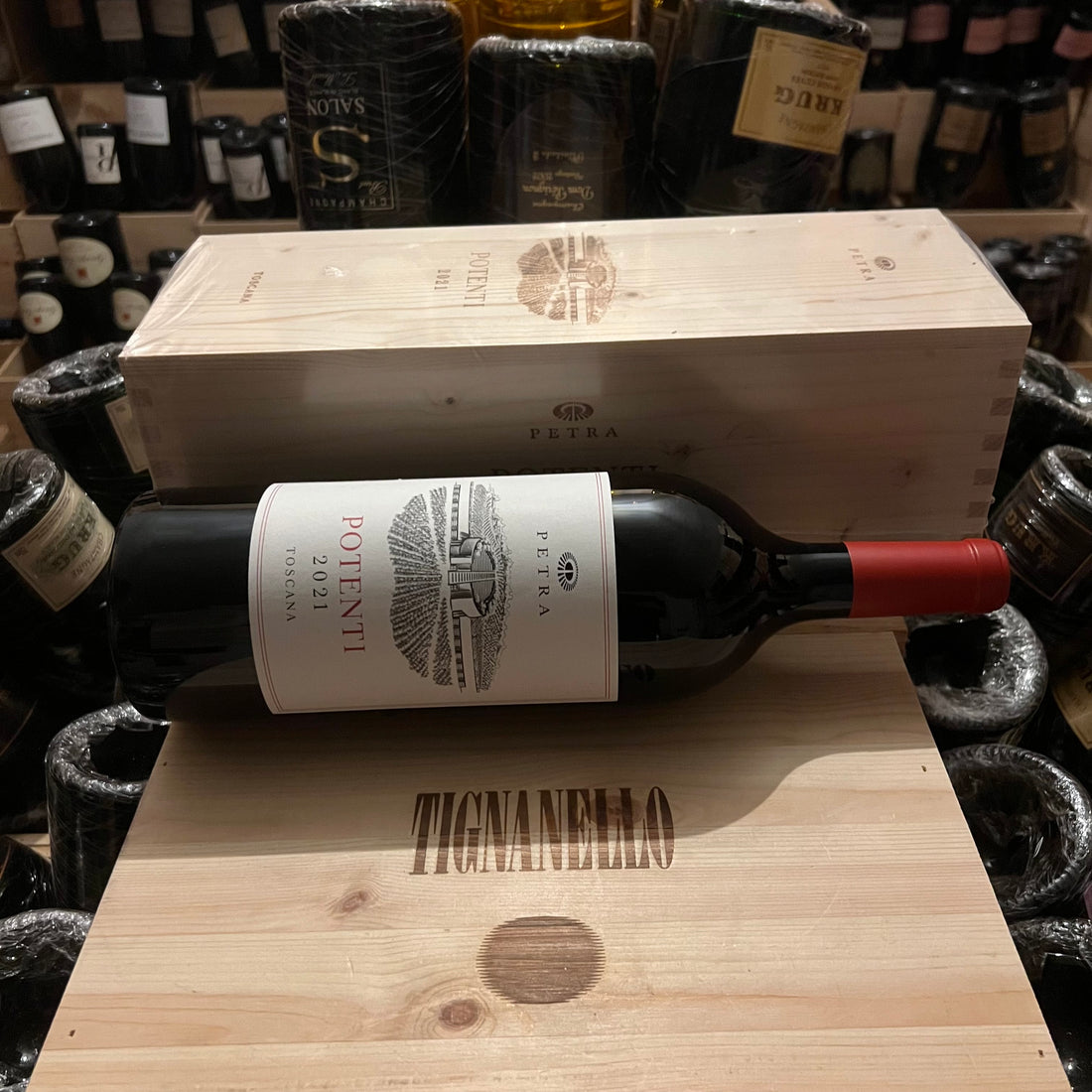 Potenti 2021 Magnum Cabernet Sauvignon Petra - in Cassa Legno