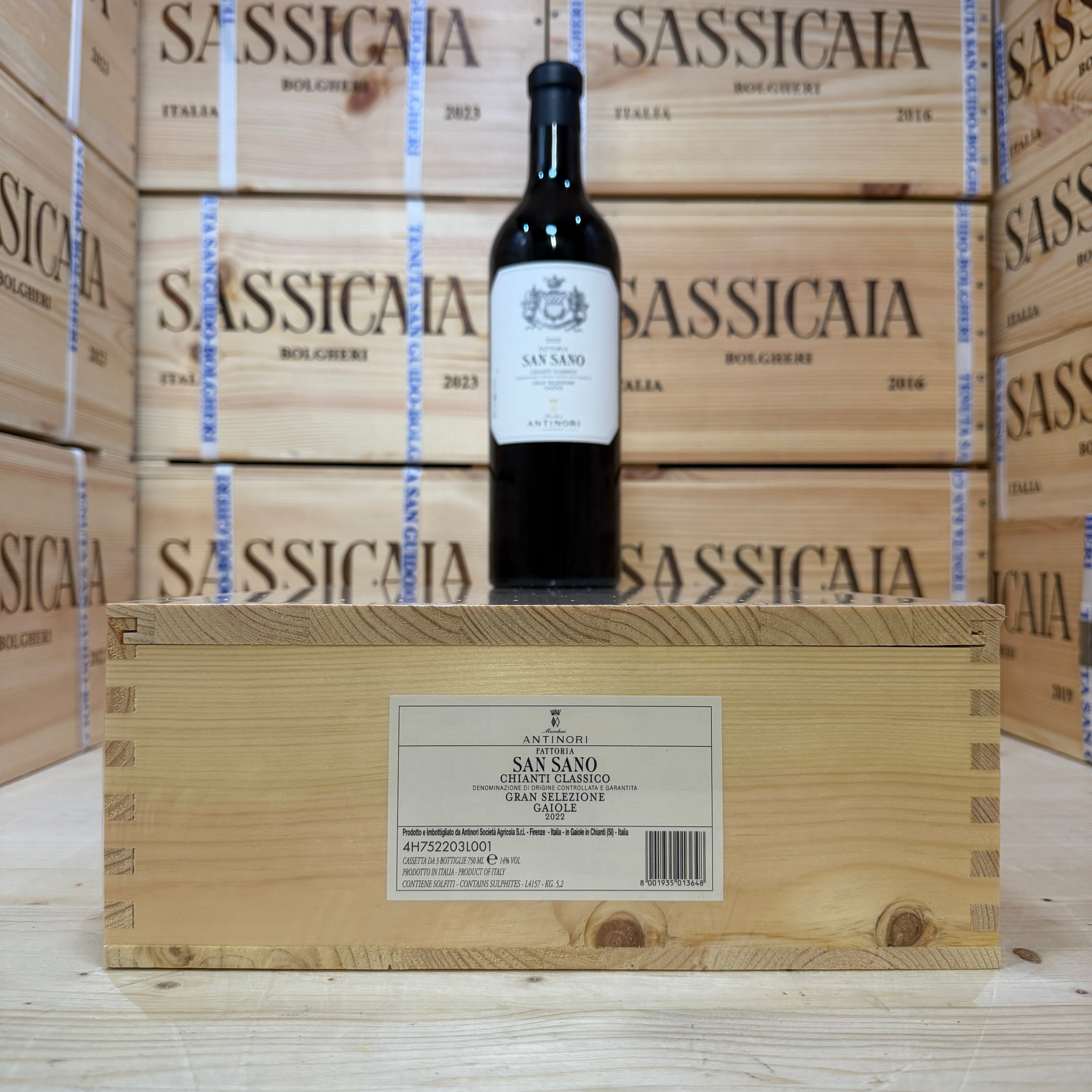 San Sano 2022 Chianti Classico Gran Selezione DOCG Marchesi Antinori - Cassa Legno 3 Bottiglie