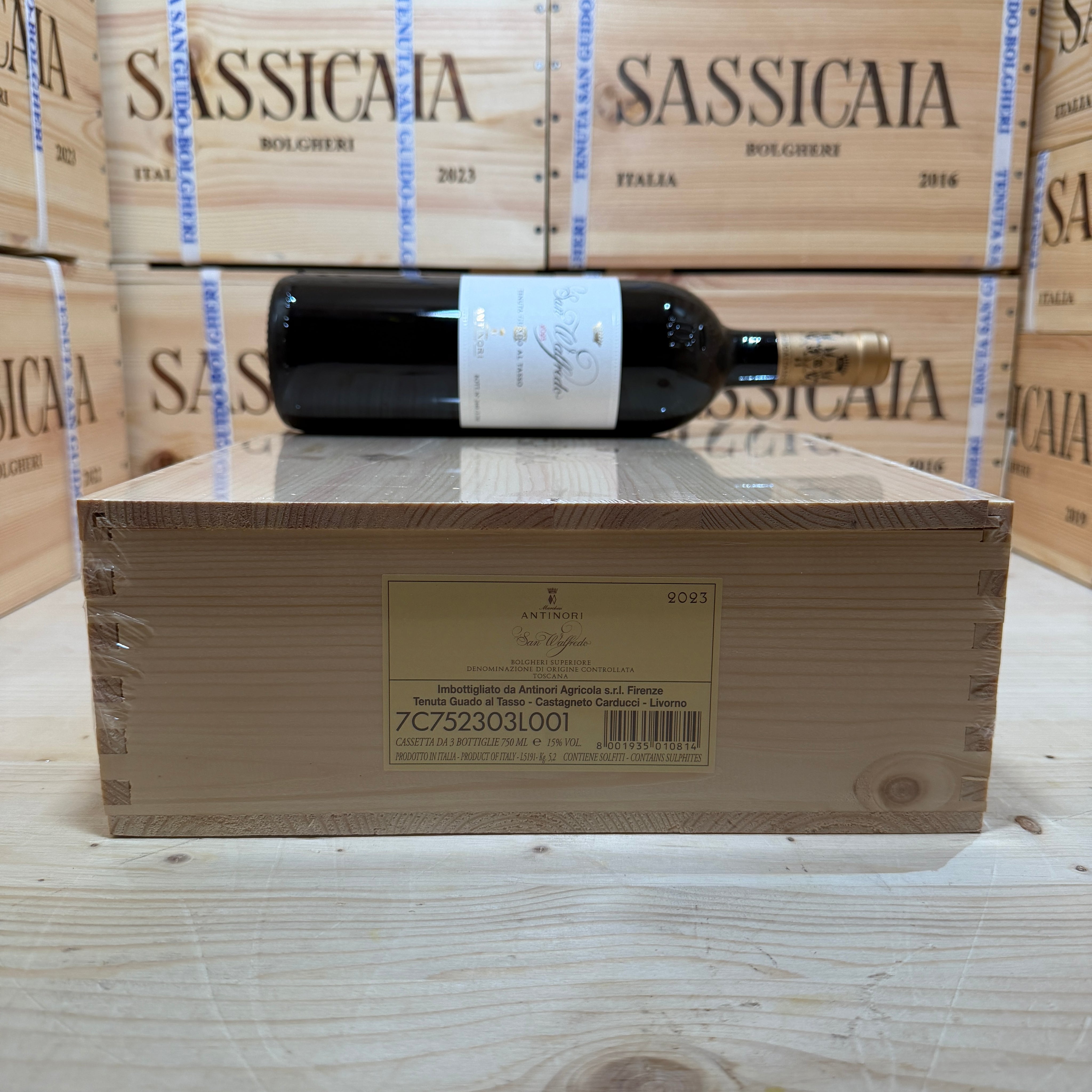 San Walfredo 2023 Tenuta Guado al Tasso Marchesi Antinori - Cassa Legno 3 Bottiglie