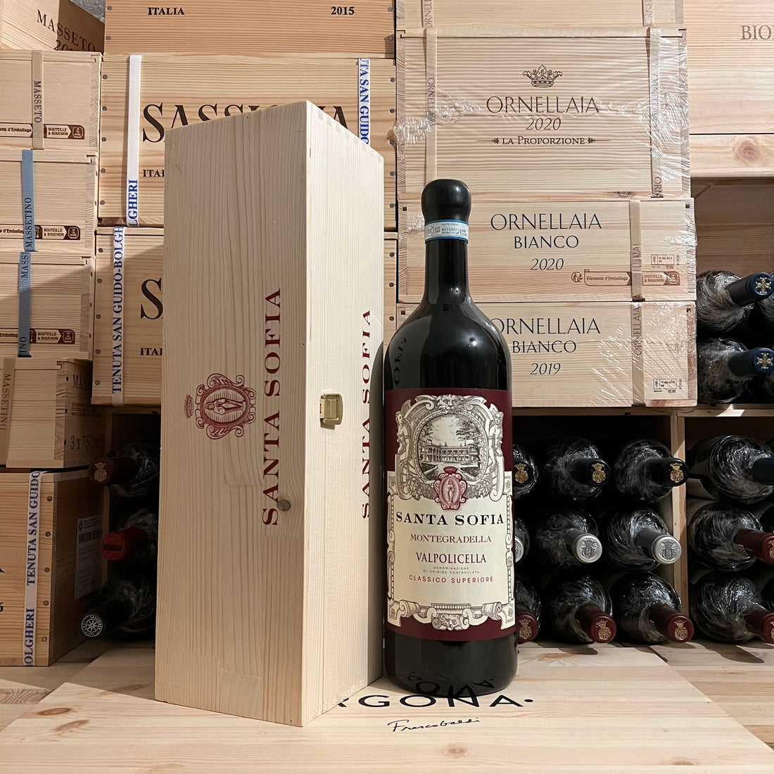 Santa Sofia Valpolicella Classico Superiore DOC Montegradella 2018 Jeroboam in Cassa Legno