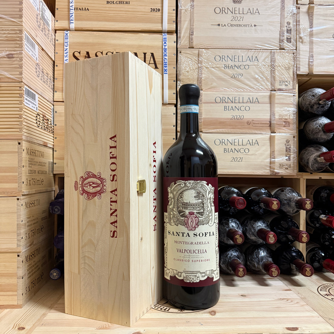 Santa Sofia Valpolicella Classico Superiore DOC Montegradella 2019 Jeroboam in Cassa Legno