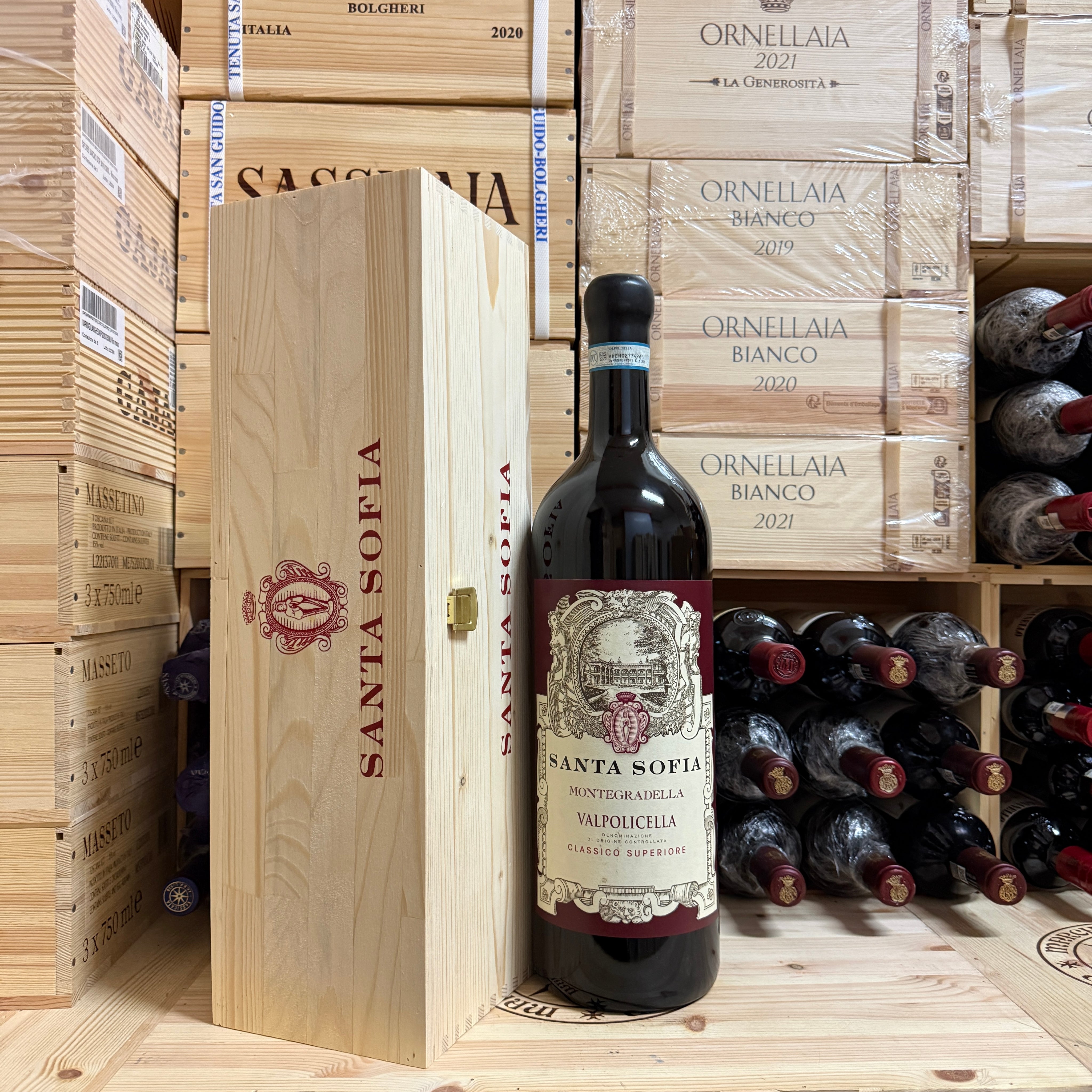 Santa Sofia Valpolicella Classico Superiore DOC Montegradella 2019 Jeroboam in Cassa Legno
