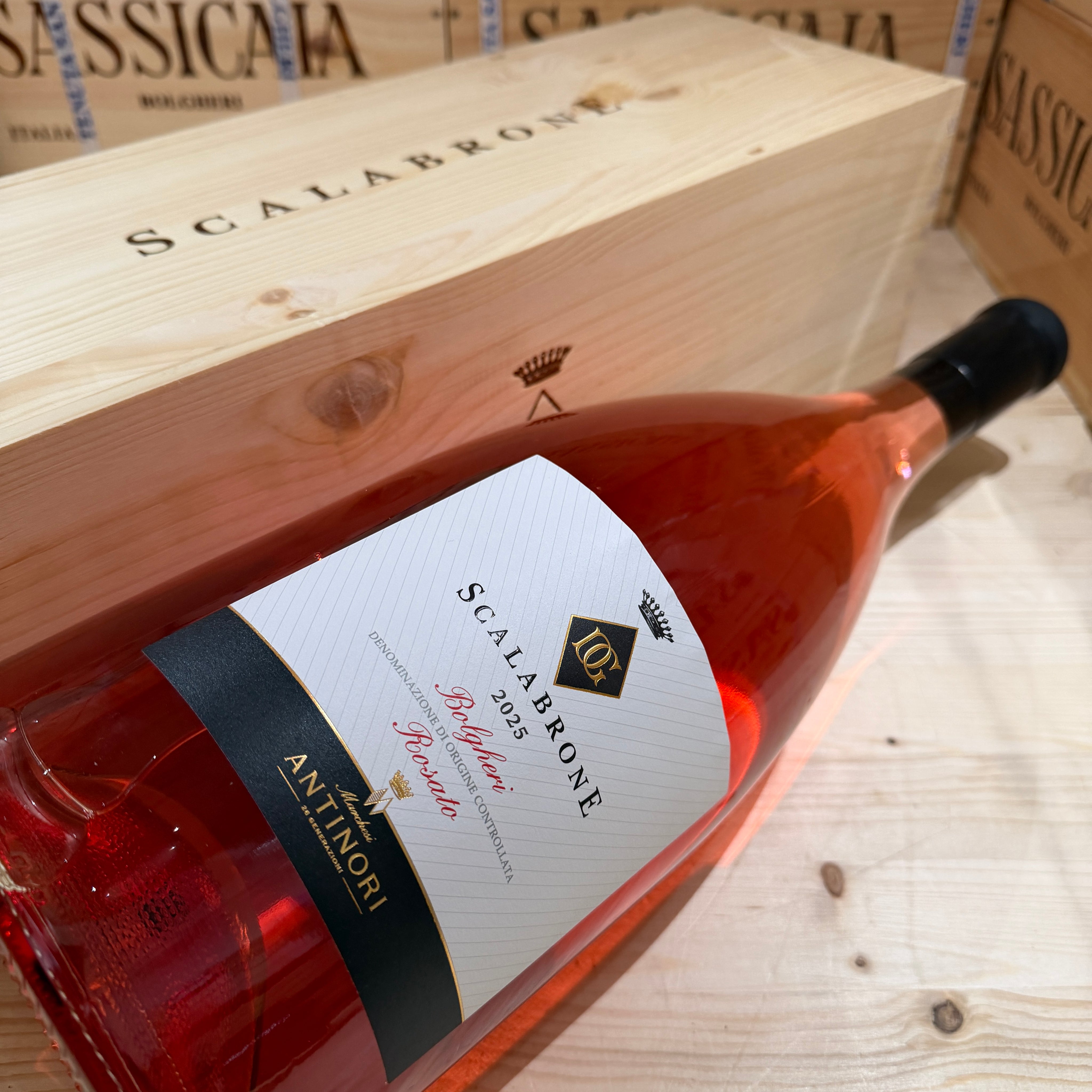 Scalabrone 2025 Jeroboam Bolgheri DOC Rosato Tenuta Guado Al Tasso Marchesi Antinori - in Cassa Legno
