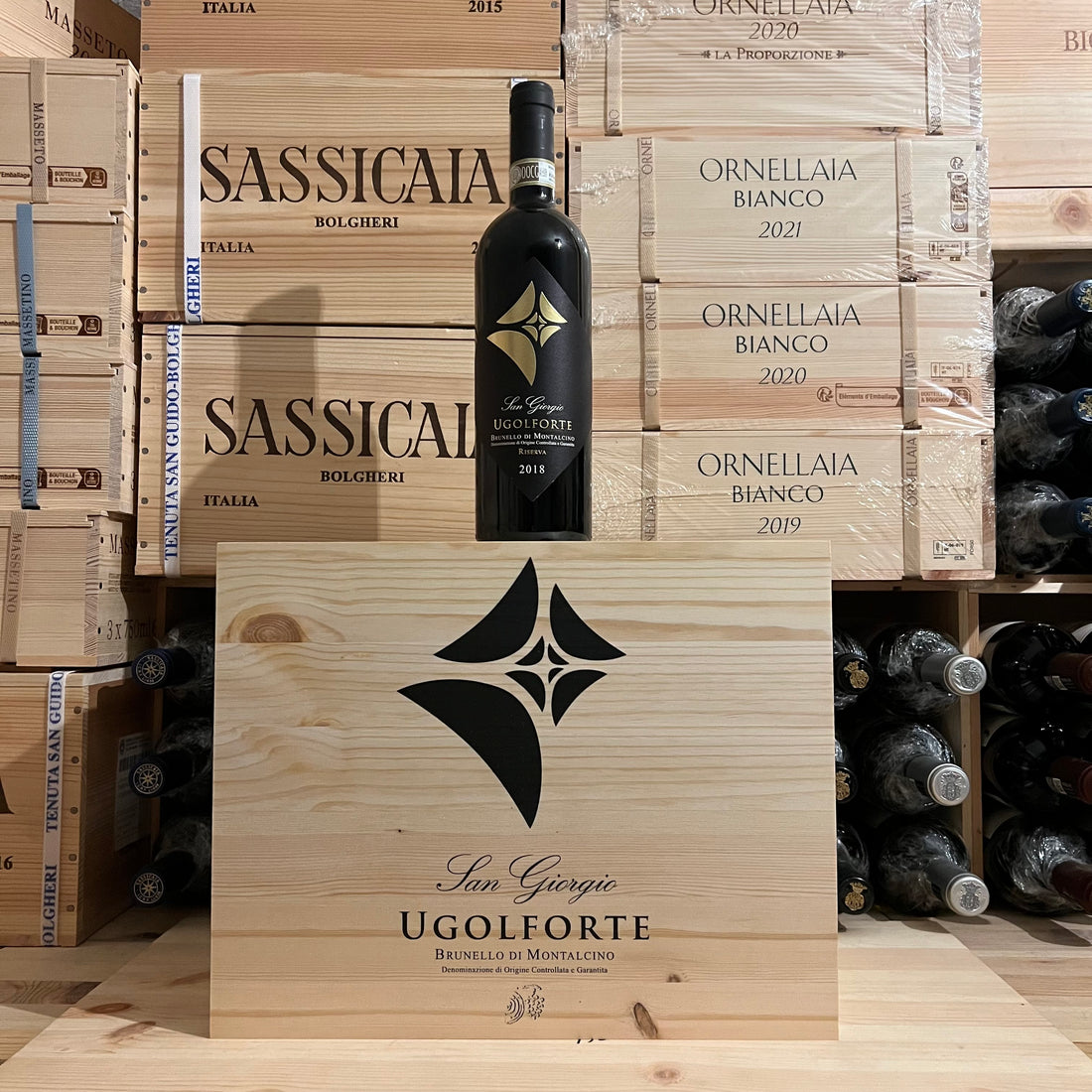 Ugolforte Riserva 2018 Brunello di Montalcino DOCG Tenuta San Giorgio - ColleMassari - Cassa Legno 6 Bottiglie