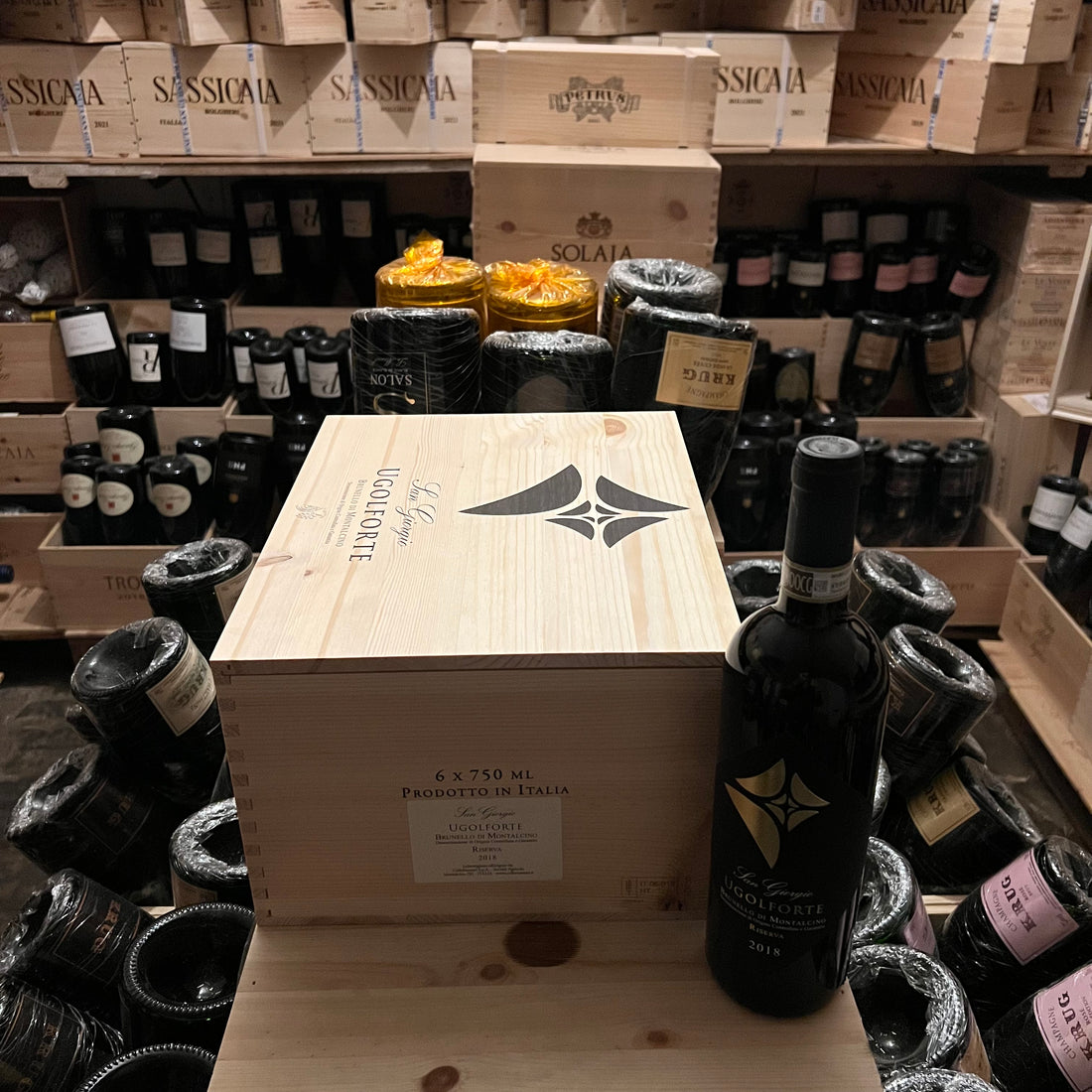 Ugolforte Riserva 2018 Brunello di Montalcino DOCG Tenuta San Giorgio - ColleMassari - Cassa Legno 6 Bottiglie